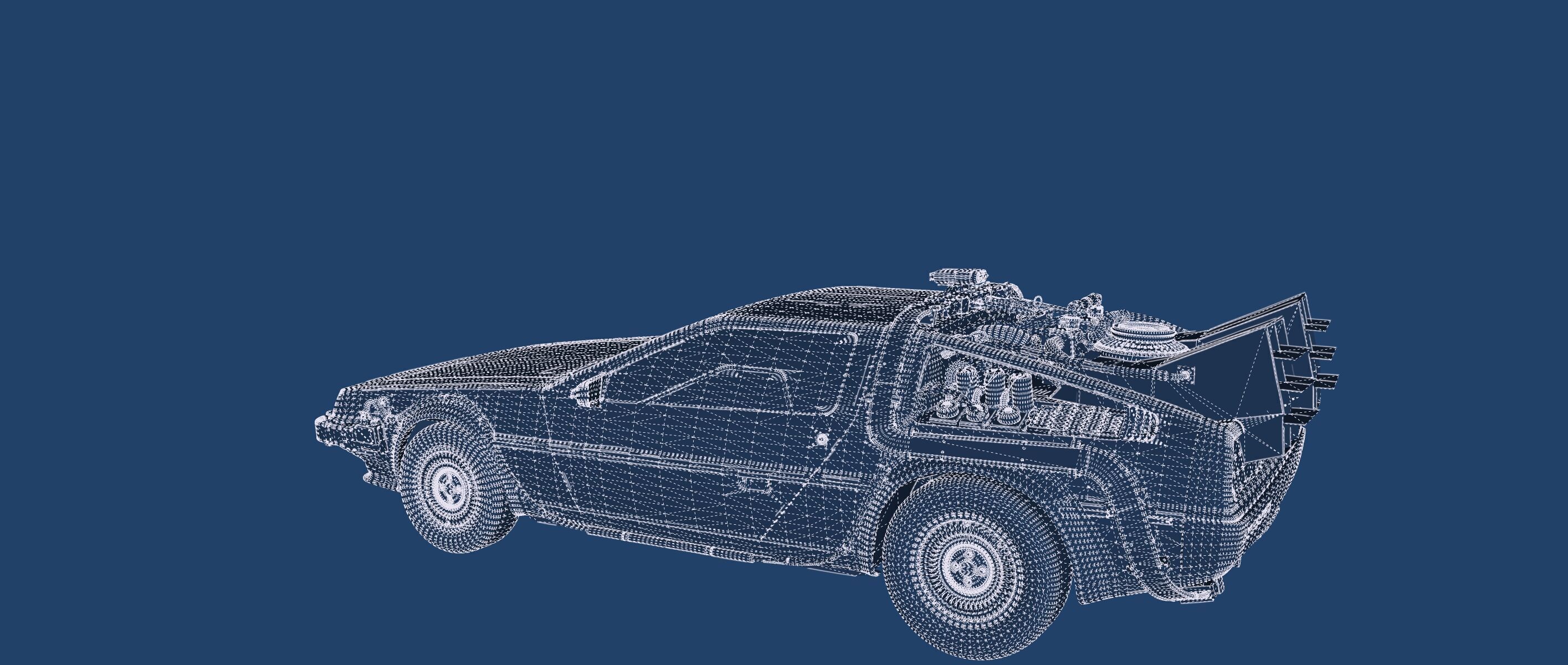 1985 Delorean movie model 3D model_40