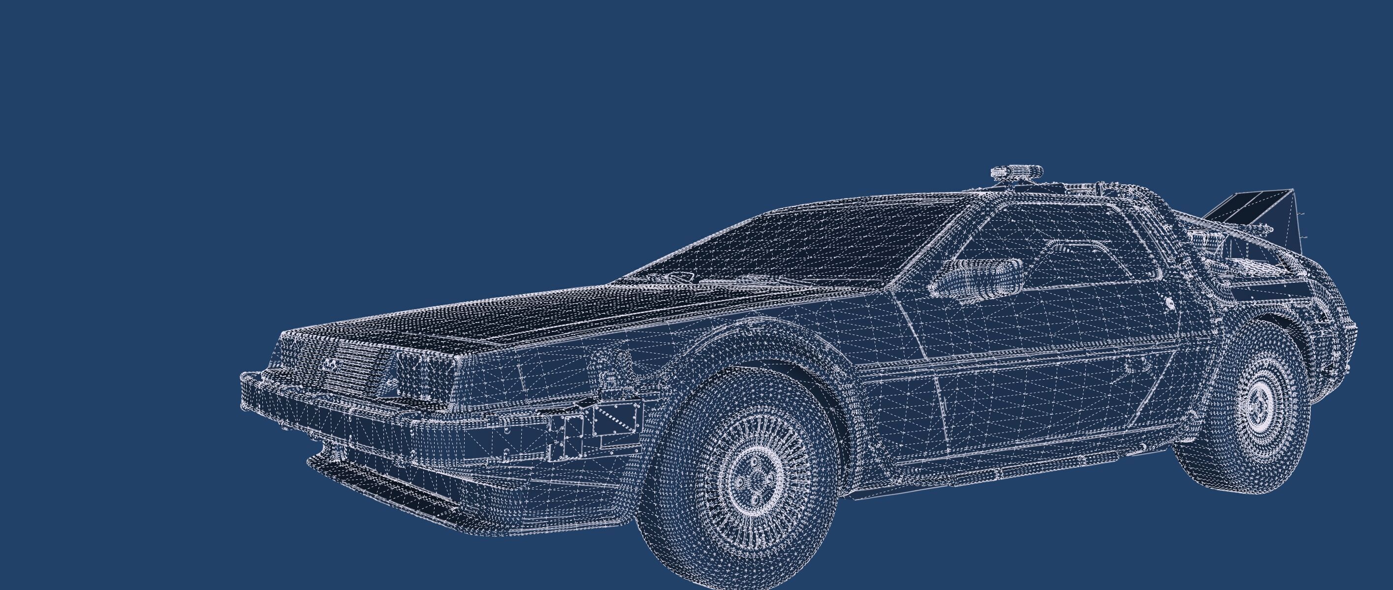 1985 Delorean movie model 3D model_41