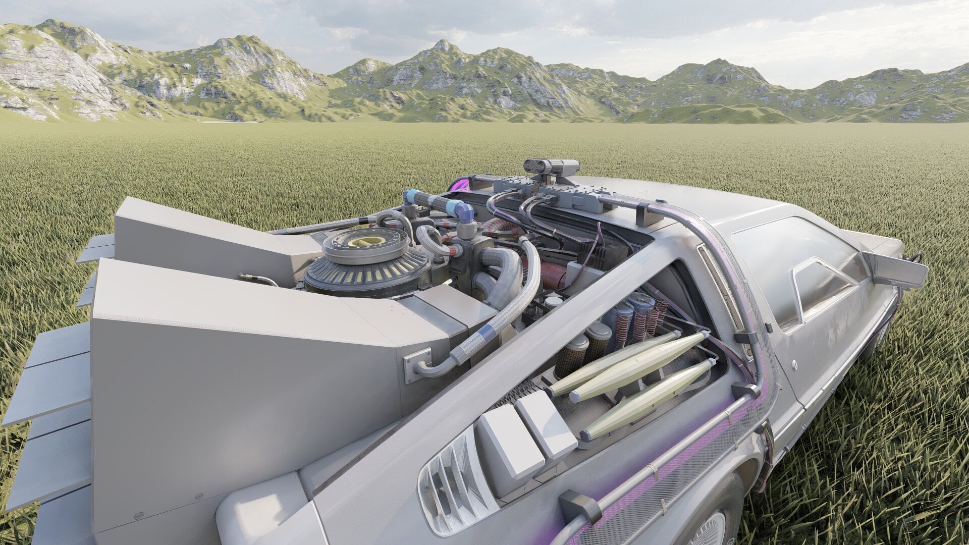 1985 Delorean movie model 3D model_26