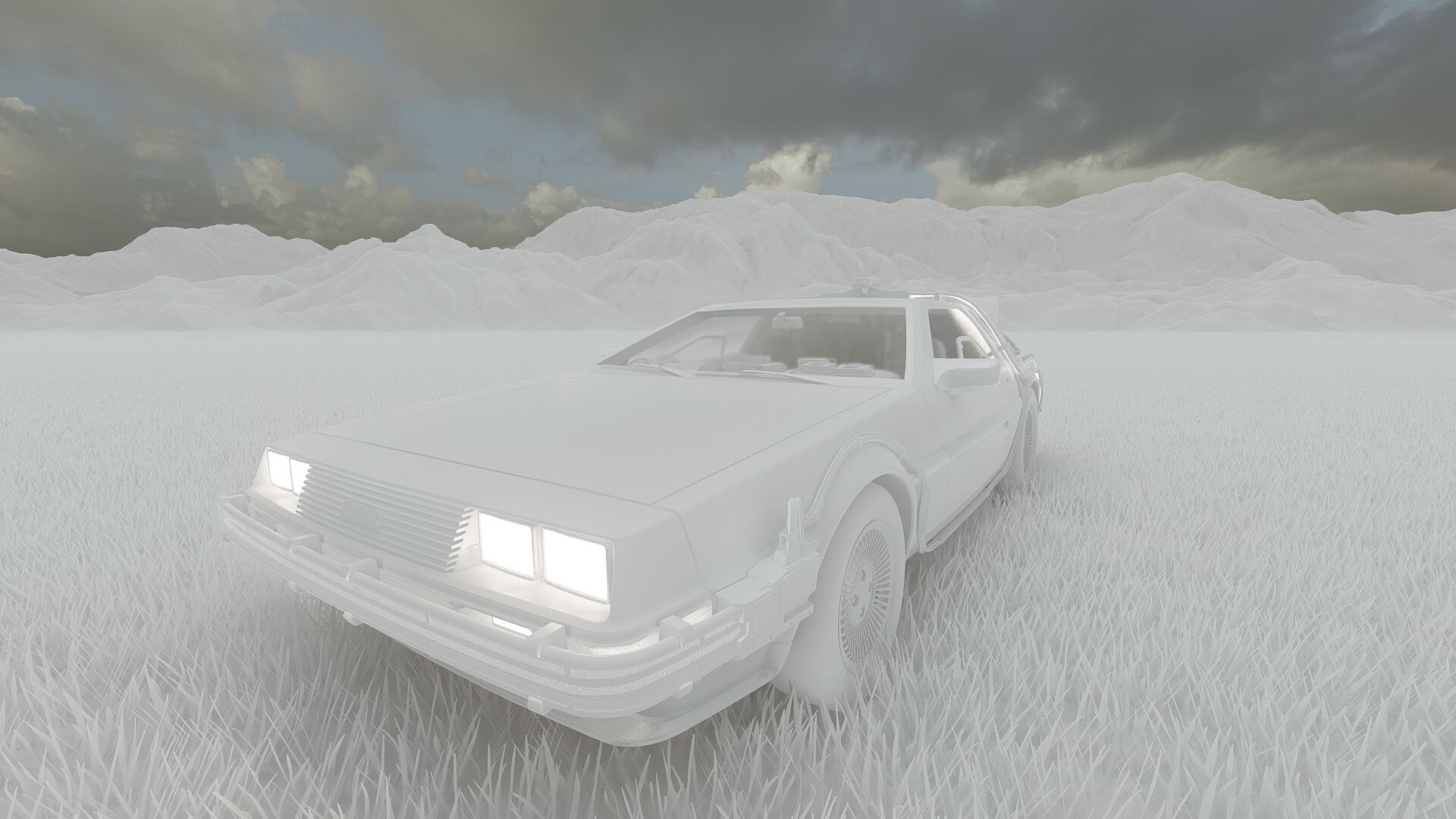 1985 Delorean movie model 3D model_31