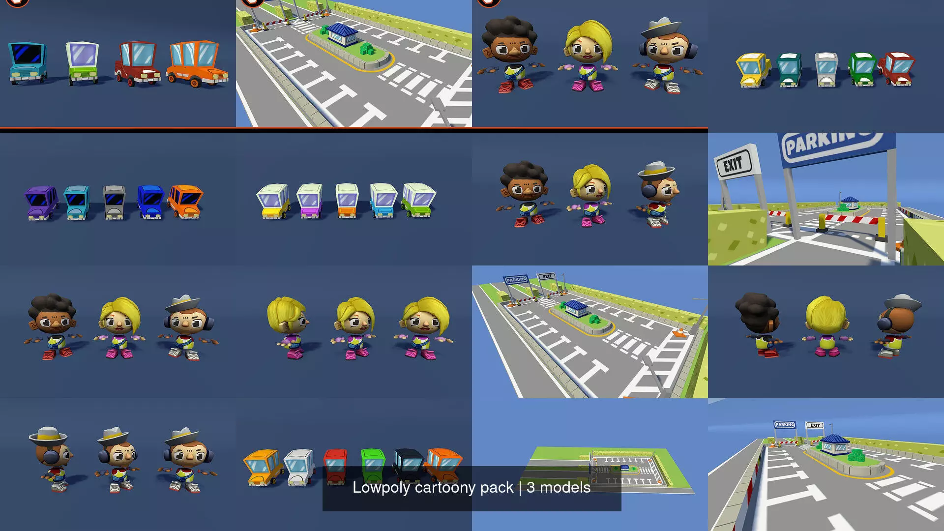 Lowpoly cartoony pack 3D Model Collection_0