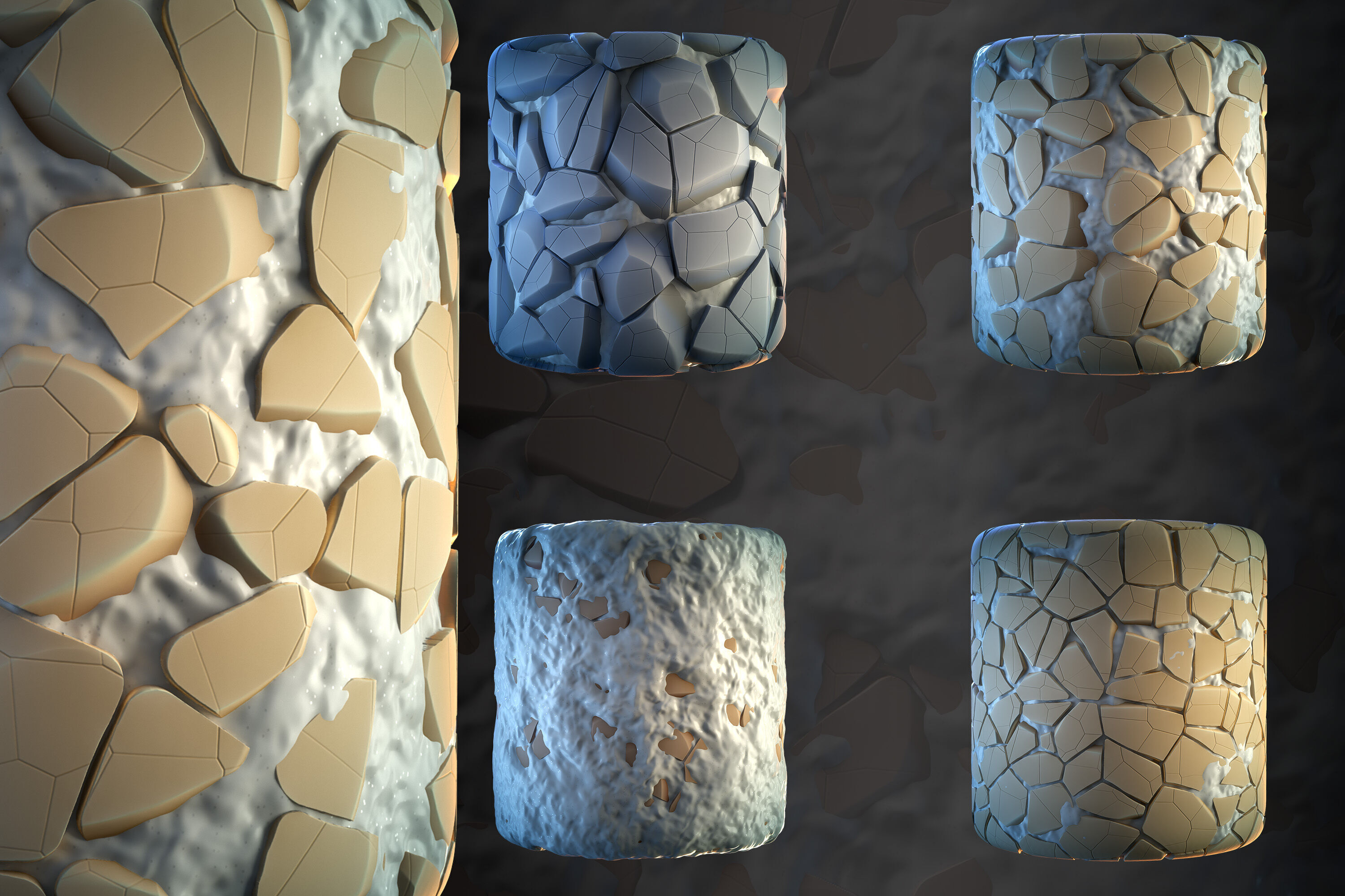 Stone Snow Stylized Material - VOL 21 - Maps - SBsar Texture_6