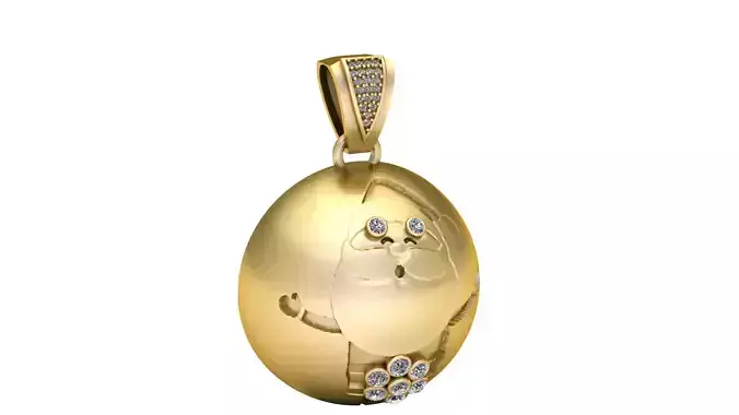 SANTA CLAUS BALL PENDANT 3D PRINTABLE MODEL 3D print model