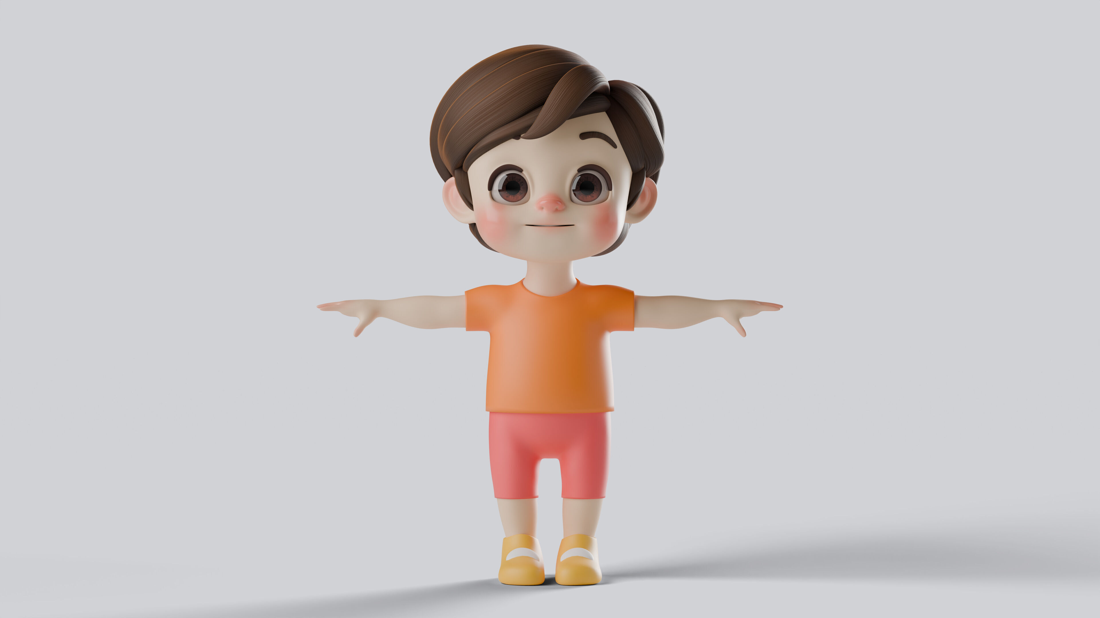 Baby Boy Character Fully Rigged Game Ready Animation Ready 3D model_2