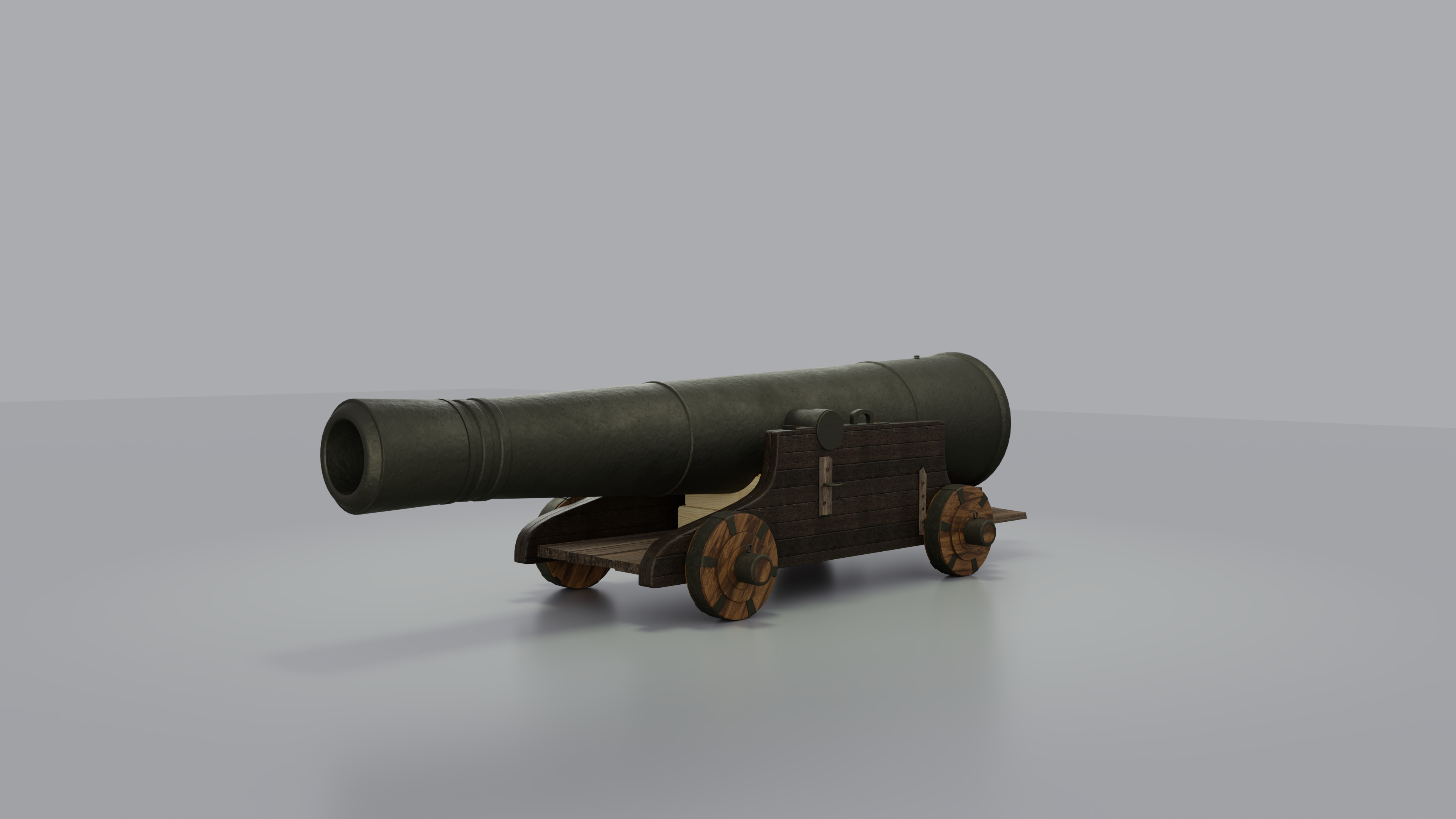 Cannon Low-poly 3D model_2