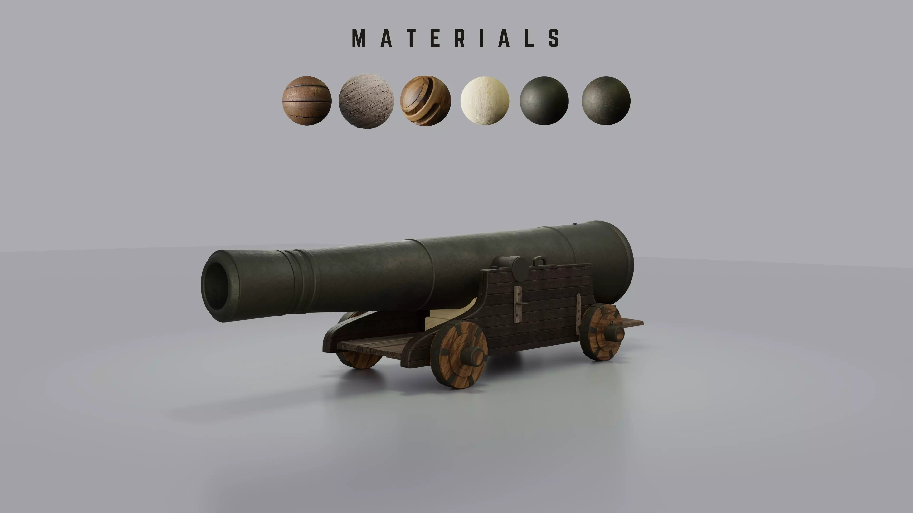 Cannon Low-poly 3D model_0