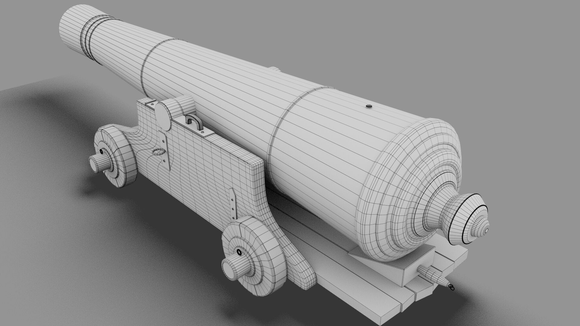 Cannon Low-poly 3D model_4