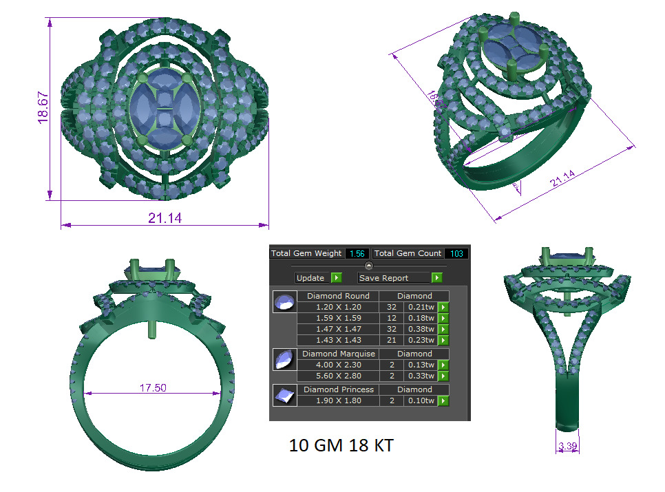 Women Ring  Render 3dm STL OBJ FBX Details 3D print model_1