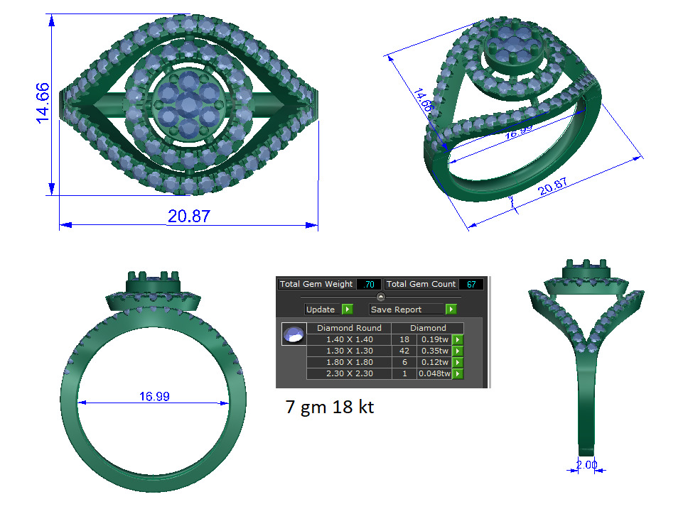 Women Ring  Render 3dm STL OBJ FBX Details 3D print model_1