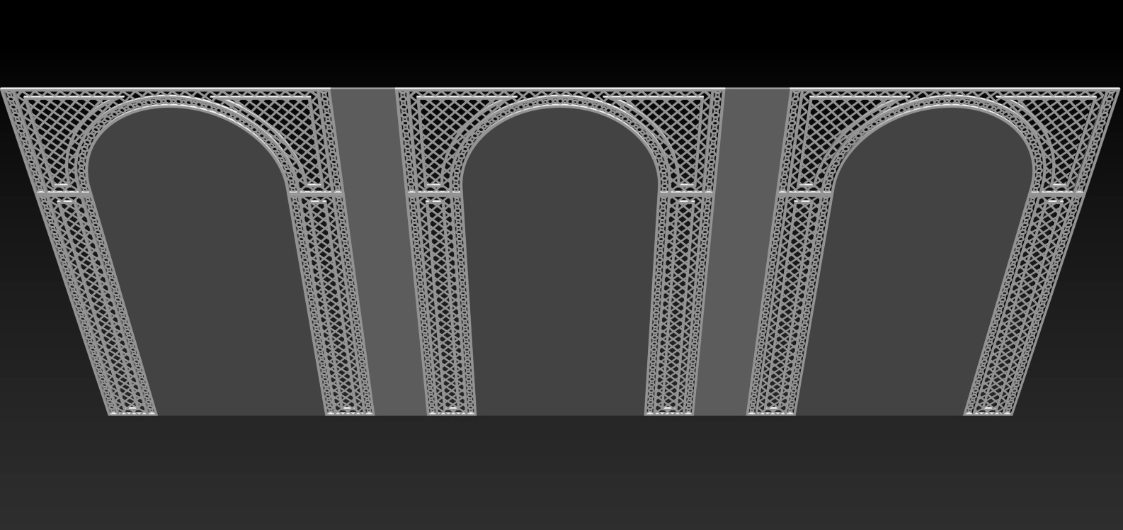 Decorative Iron Arch Wall  Jali  Panel   3D model_9
