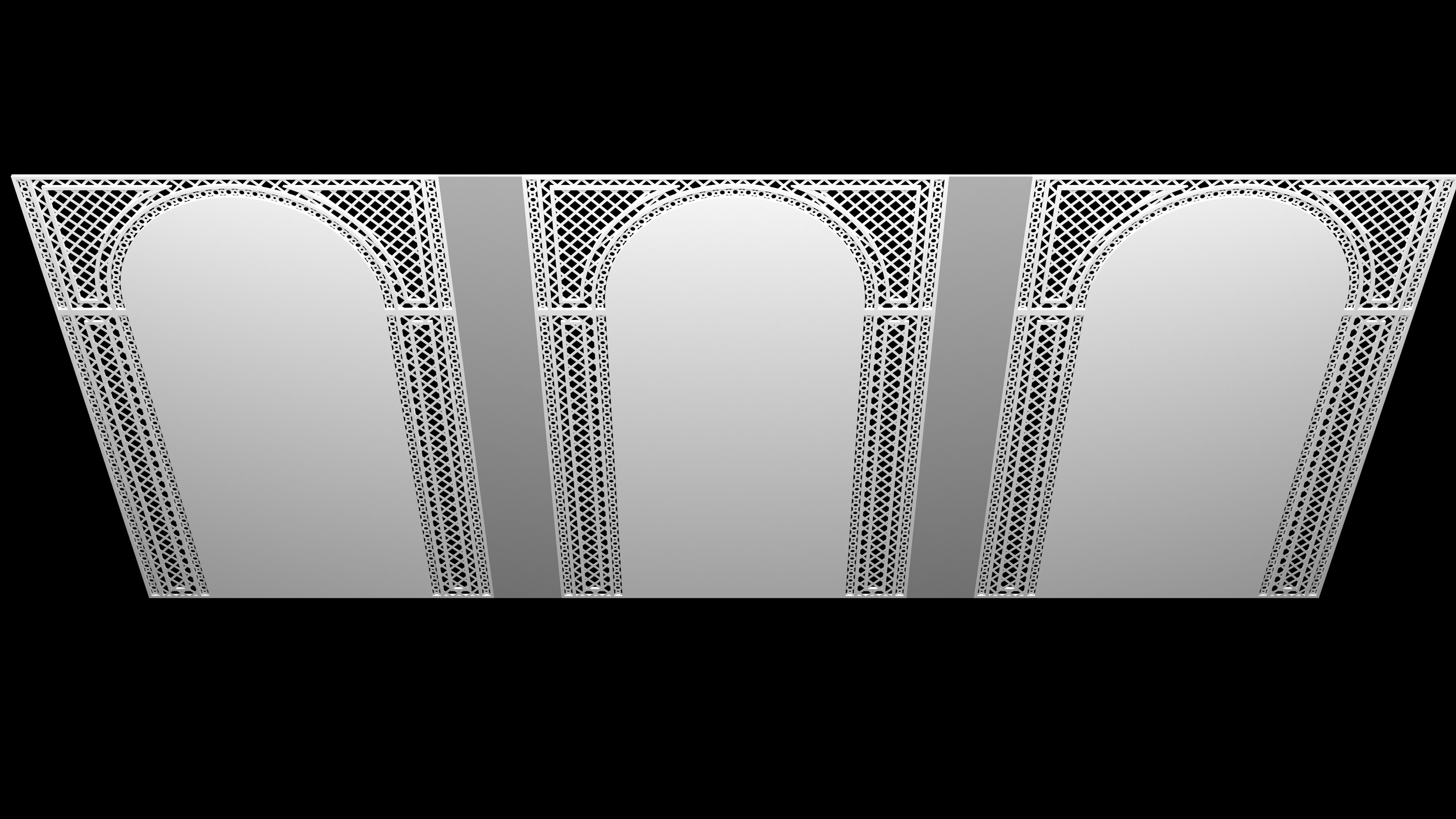 Decorative Iron Arch Wall  Jali  Panel   3D model_5