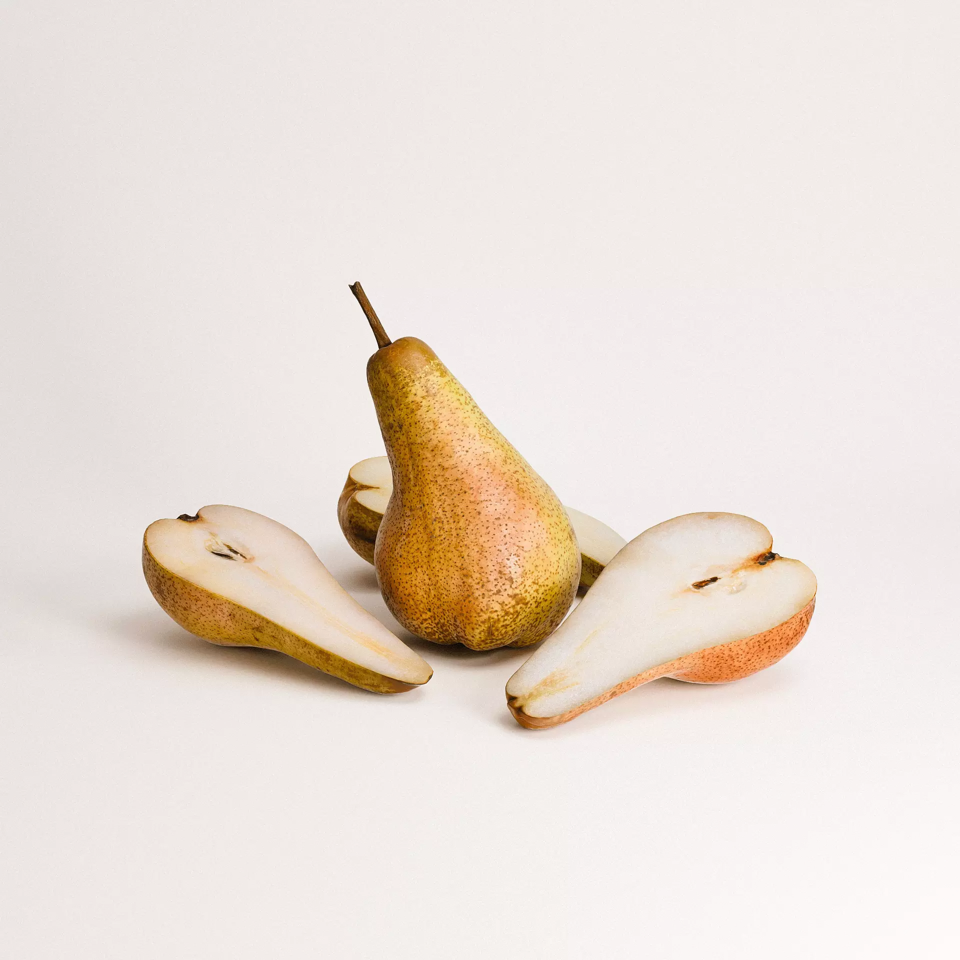 Pears Set 03 Low-poly 3D model_0