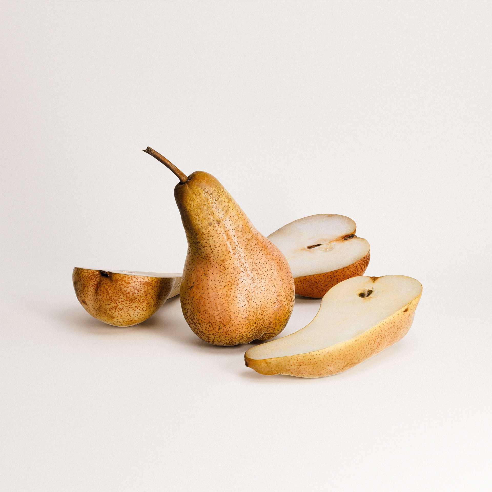 Pears Set 03 Low-poly 3D model_2