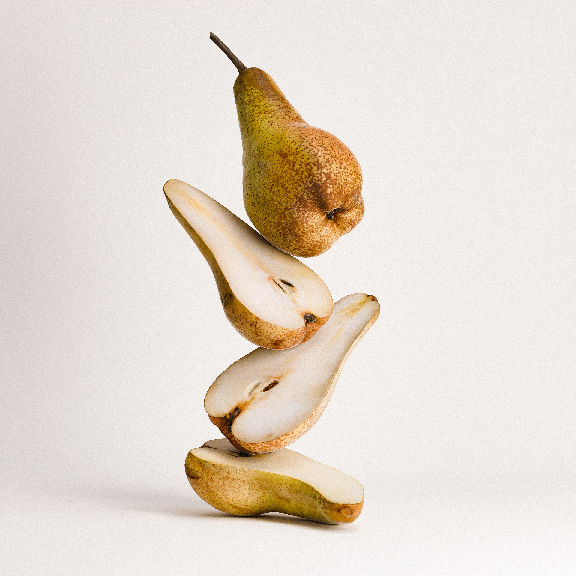 Pears Set 03 Low-poly 3D model_1