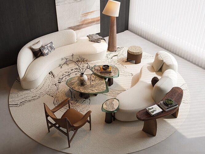 Modern sofa combination 3D model