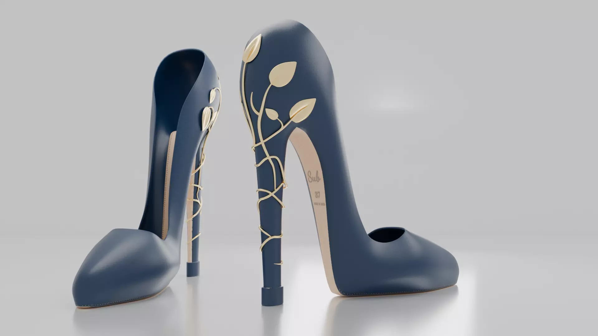 High Heels Women Shoes 3D model Low-poly 3D model_0