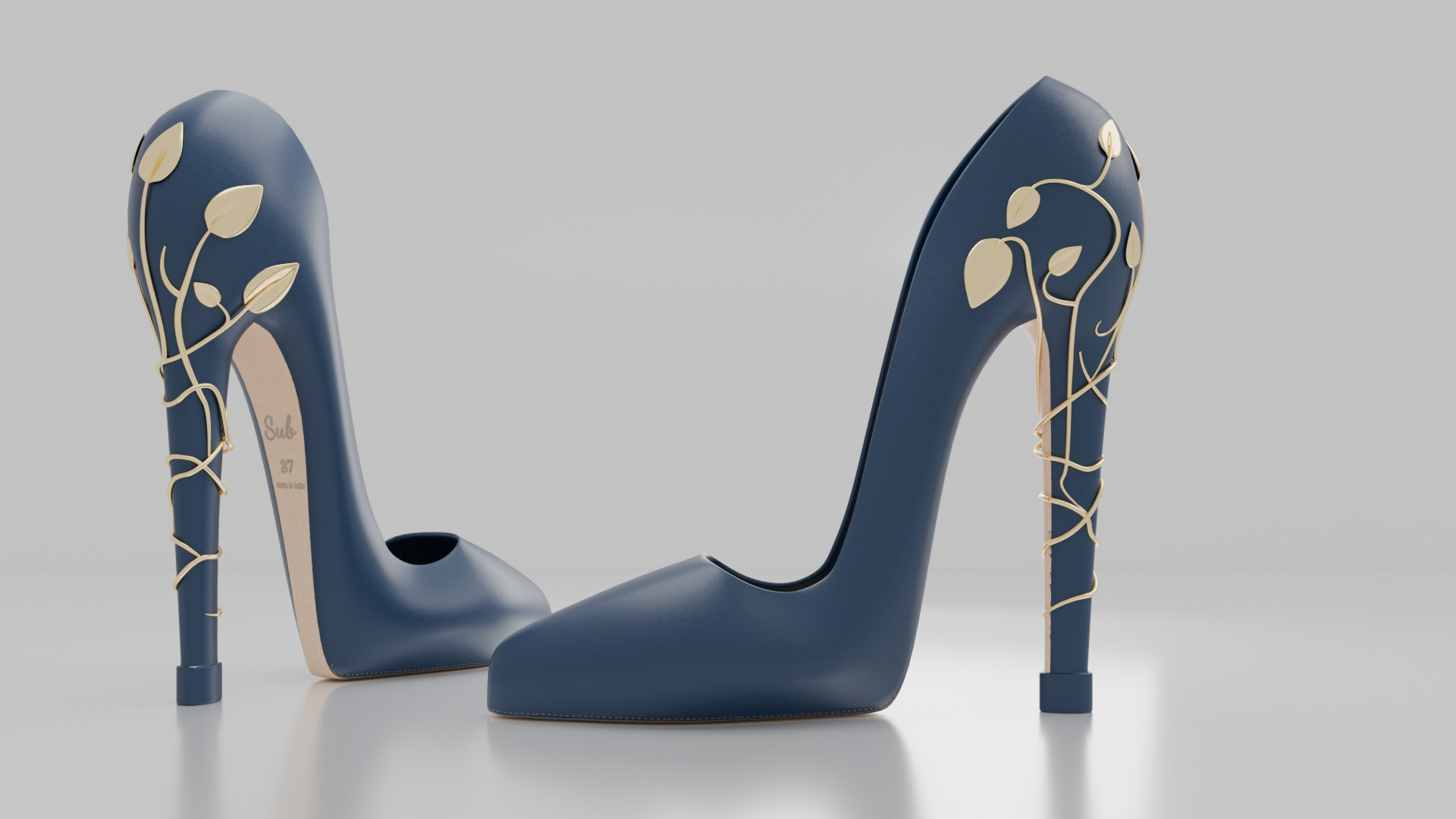 High Heels Women Shoes 3D model Low-poly 3D model_1