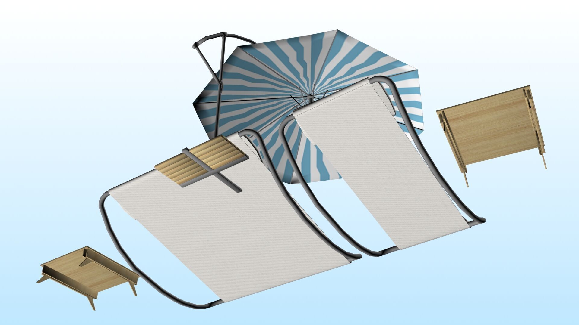 OUTDOOR FURNITURE 36 Low-poly 3D model_6