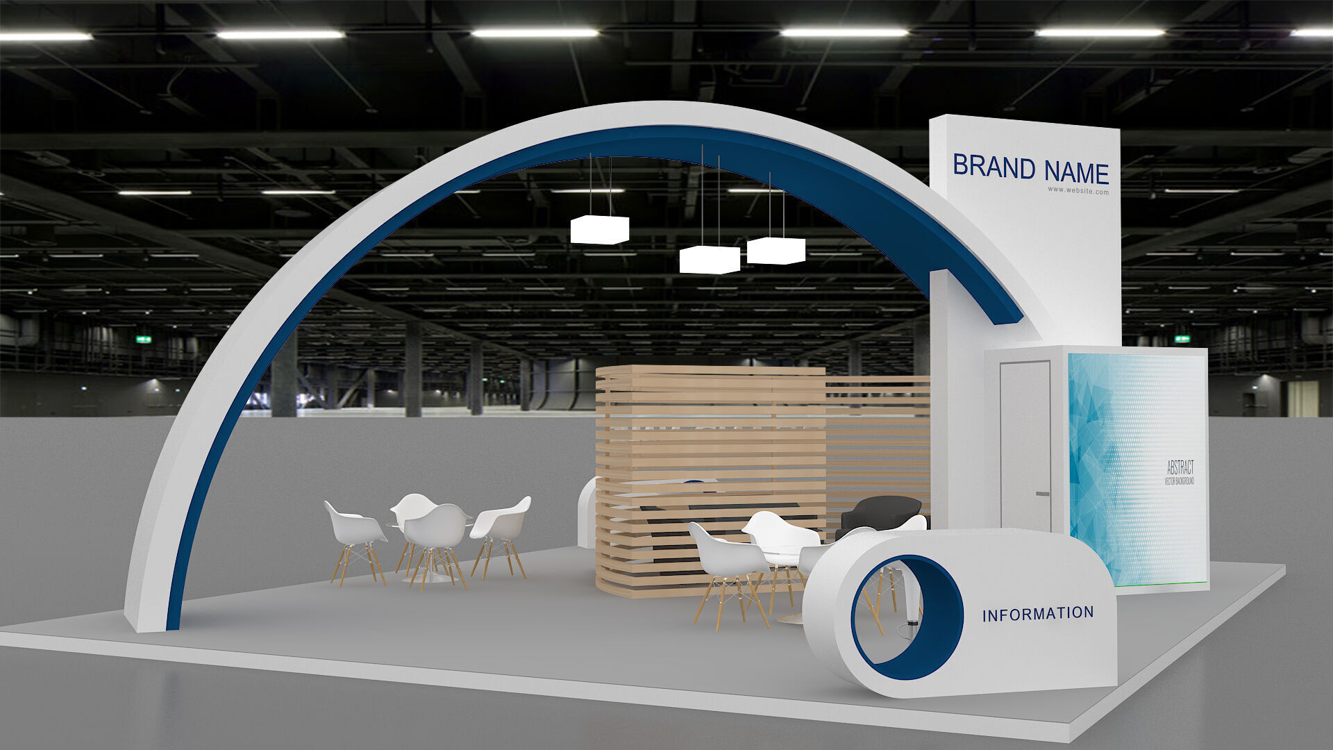 exhibition booth stand 3d model tradeshow 3D model 3D model_1