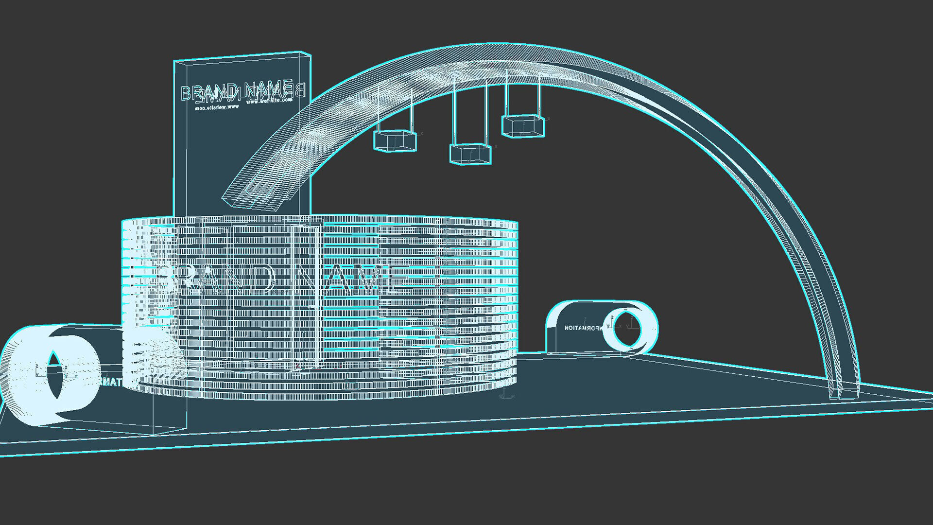exhibition booth stand 3d model tradeshow 3D model 3D model_6