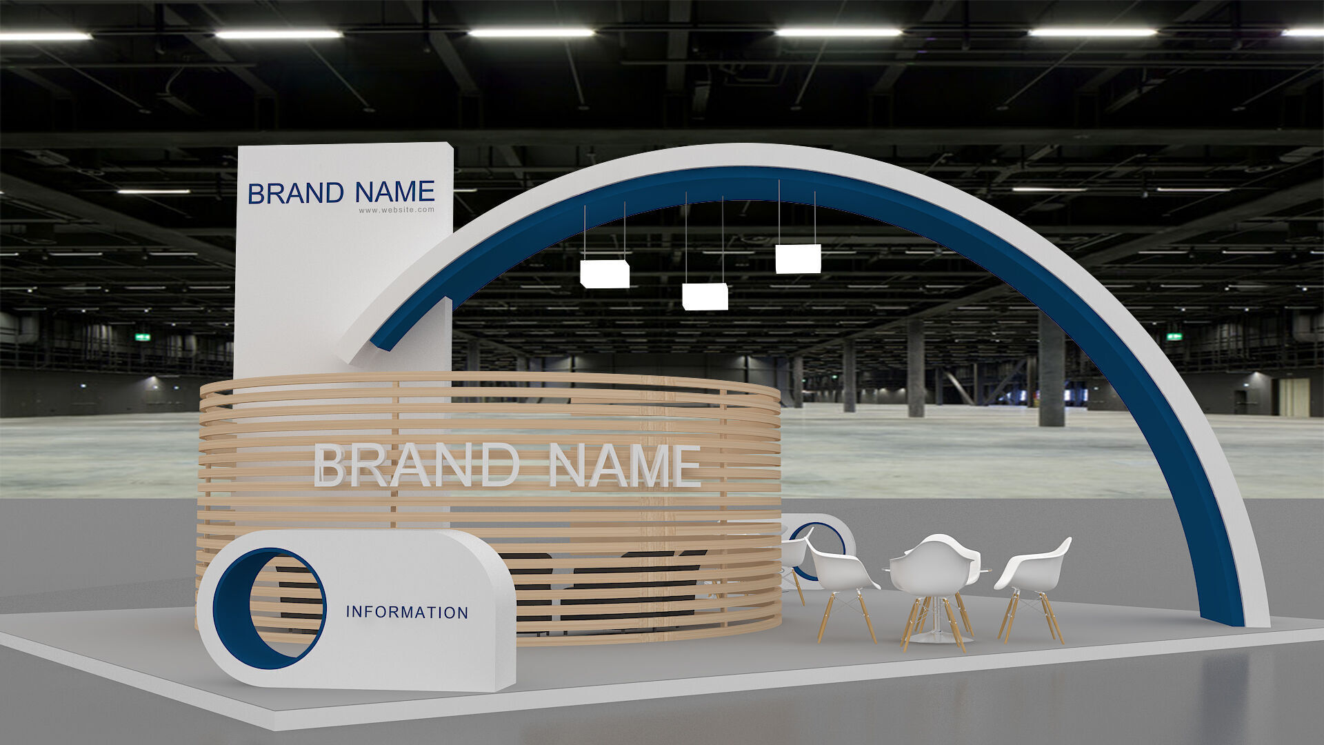 exhibition booth stand 3d model tradeshow 3D model 3D model_4