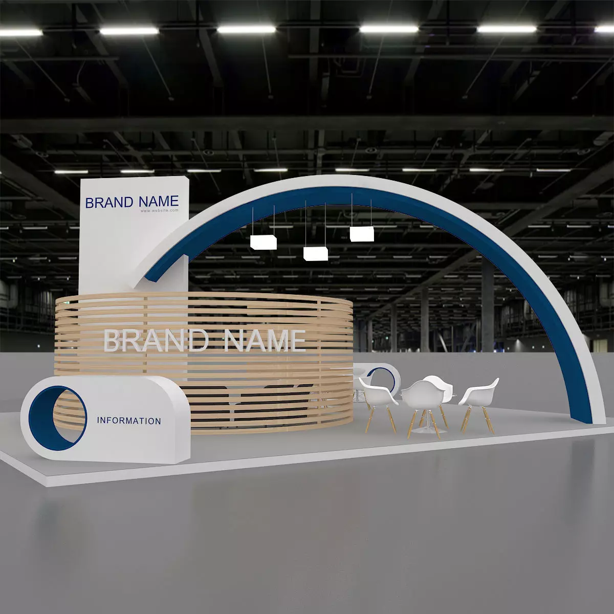 exhibition booth stand 3d model tradeshow 3D model 3D model_0