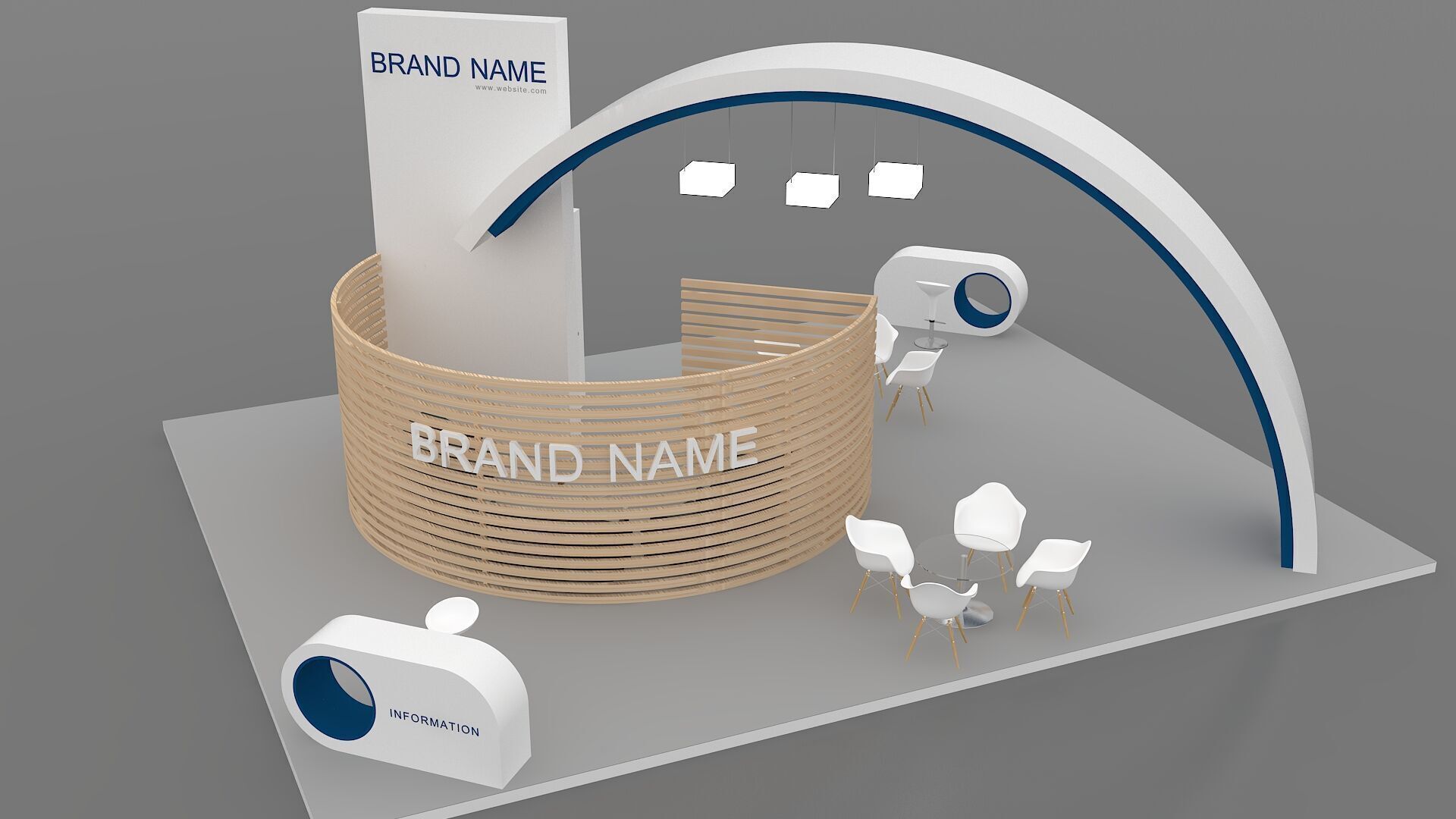 exhibition booth stand 3d model tradeshow 3D model 3D model_5