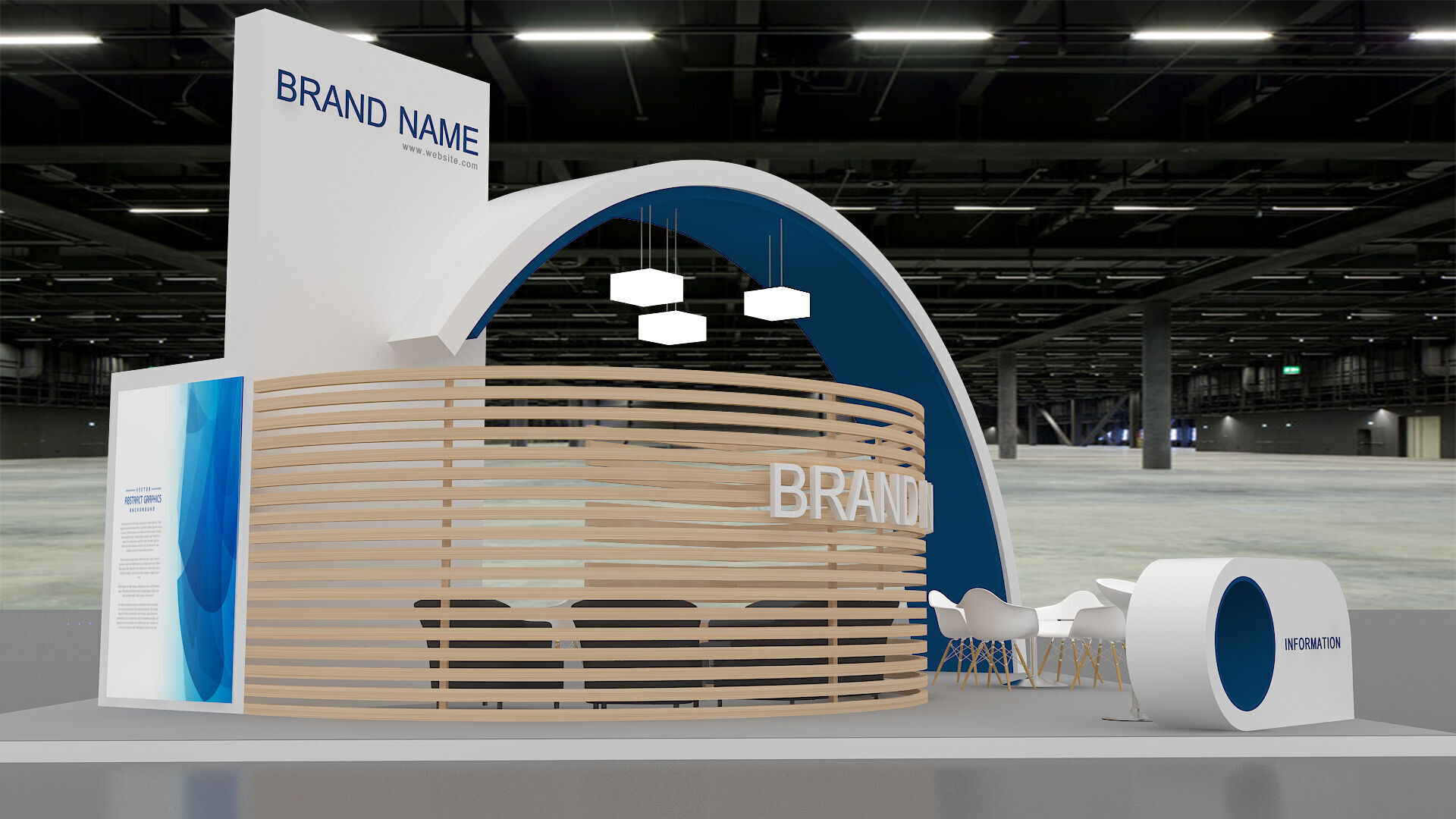 exhibition booth stand 3d model tradeshow 3D model 3D model_3