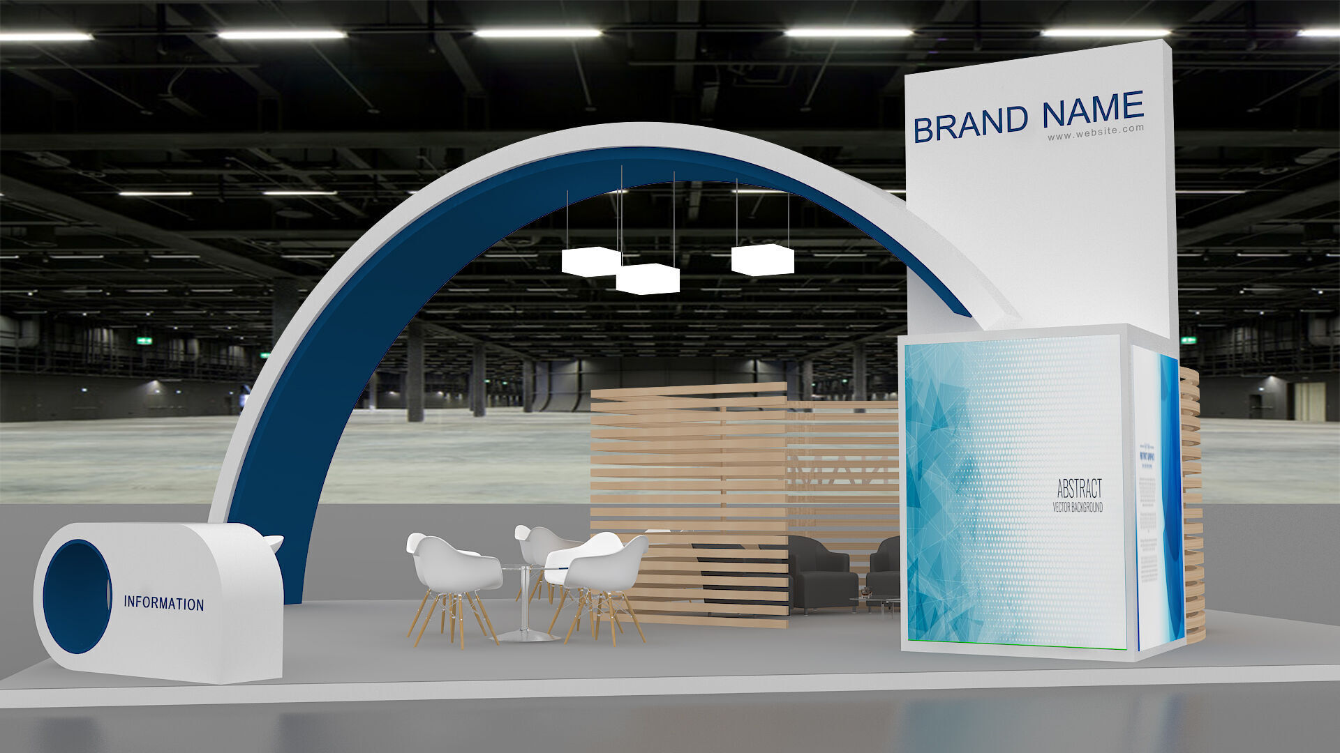 exhibition booth stand 3d model tradeshow 3D model 3D model_2