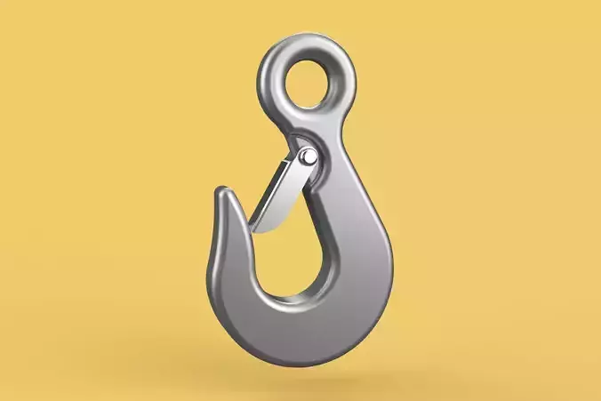 EYE HOOK FORGED SINGLE LIFTING CRANE TON HOOKS HOIST WINCH LATCH 3D model
