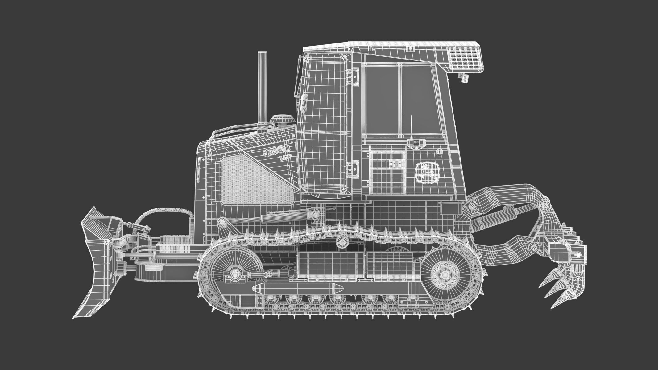 John Deere 650J Crawler Dozer 3D model_29