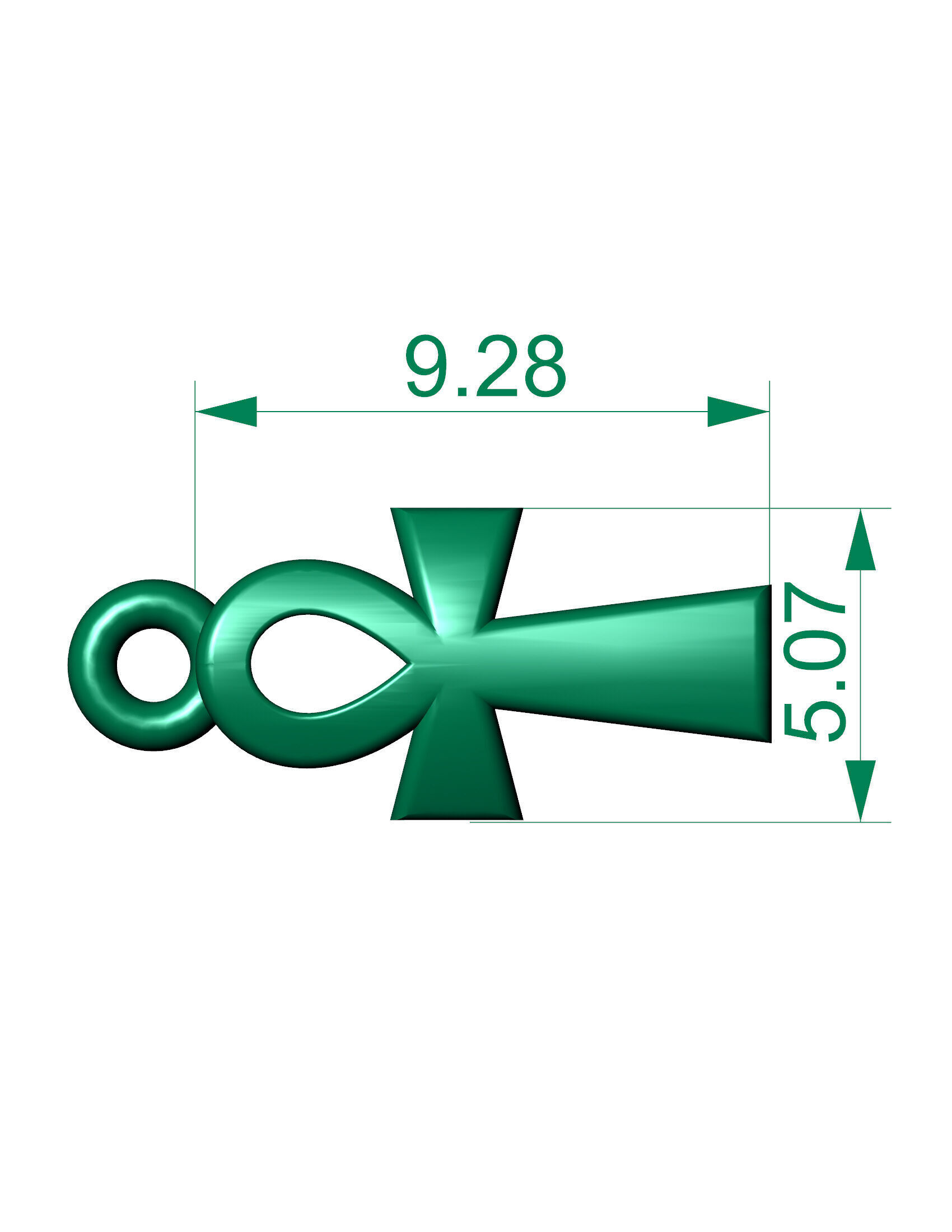 5MM Top-Selling Ankh Cross Bracelet 3D Model For All Metal 3D print model_1