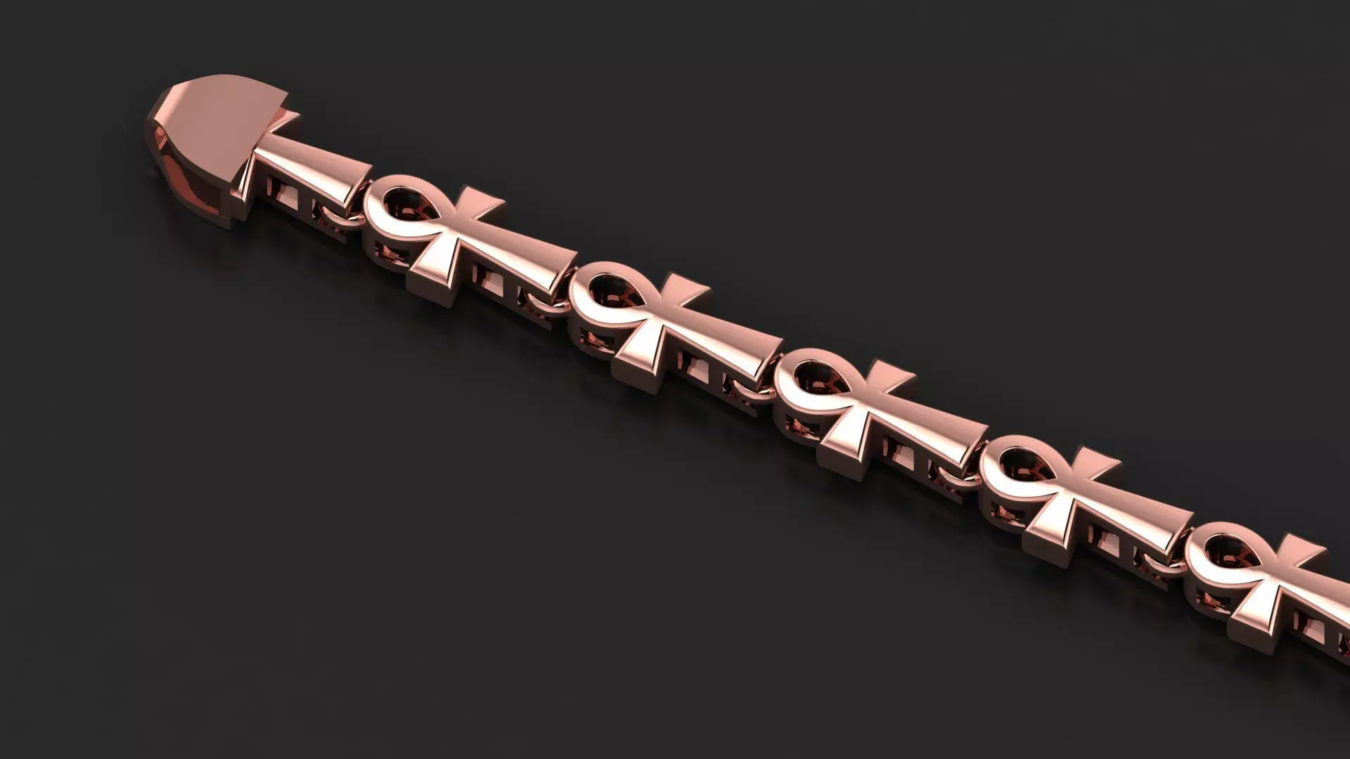 5MM Top-Selling Ankh Cross Bracelet 3D Model For All Metal 3D print model_0