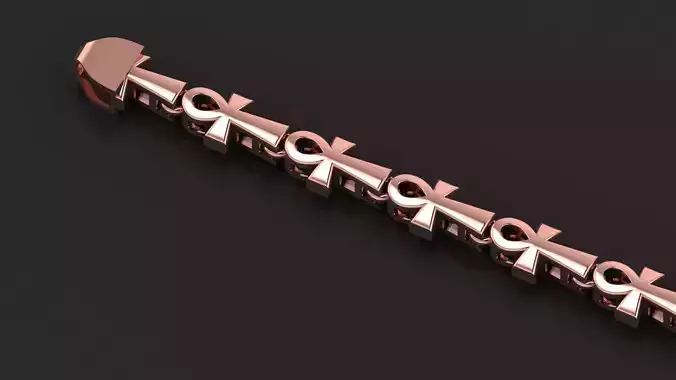 5MM Top-Selling Ankh Cross Bracelet 3D Model For All Metal 3D print model