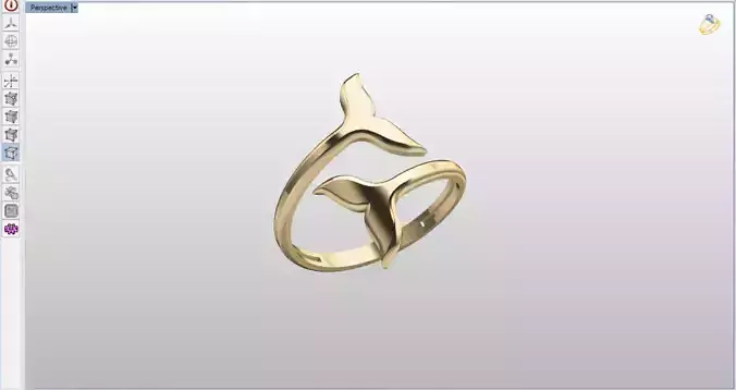 two fish tails ring 