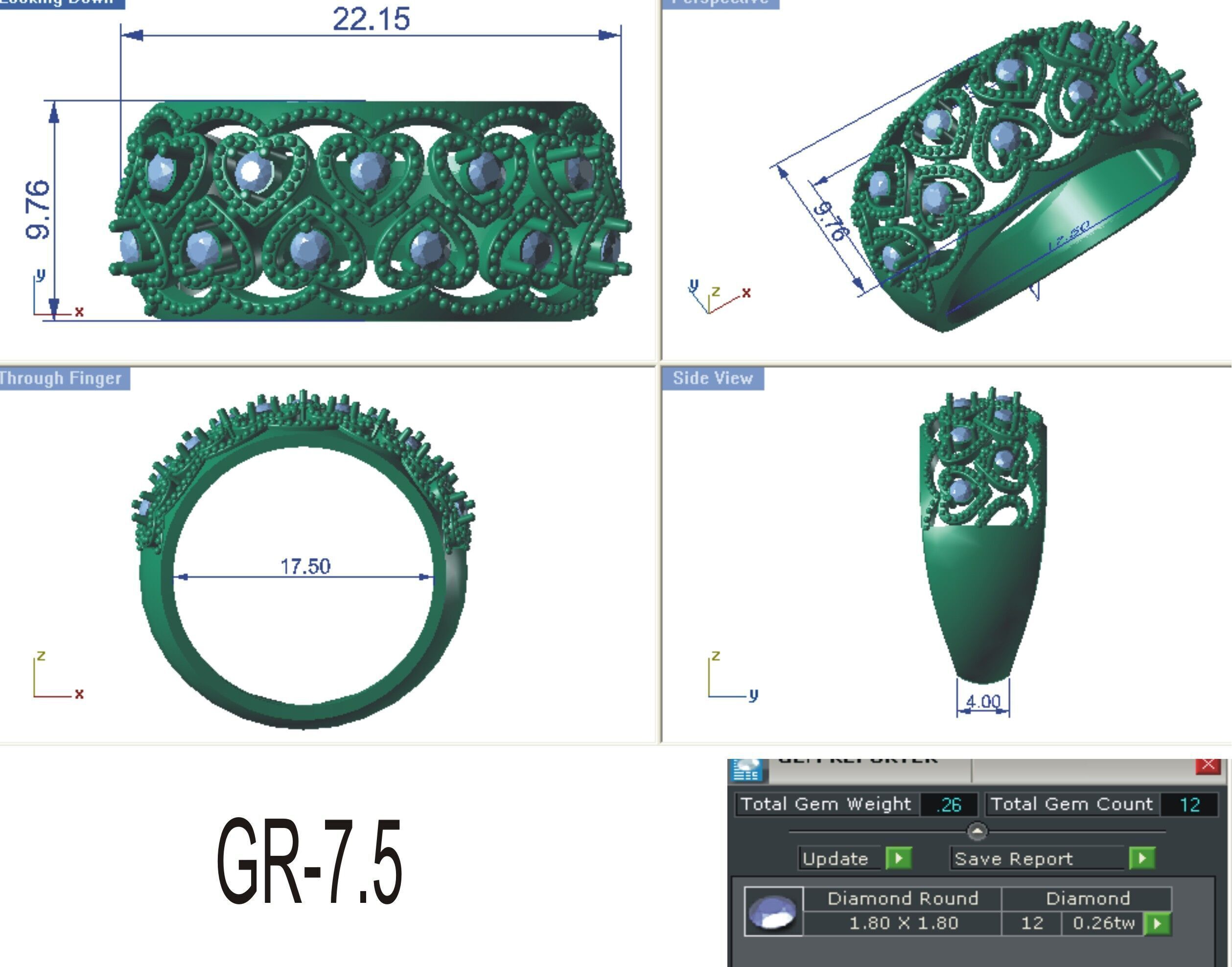 Jewelry 3D Models with render and 3dm stl -R-3891 3D print model_12