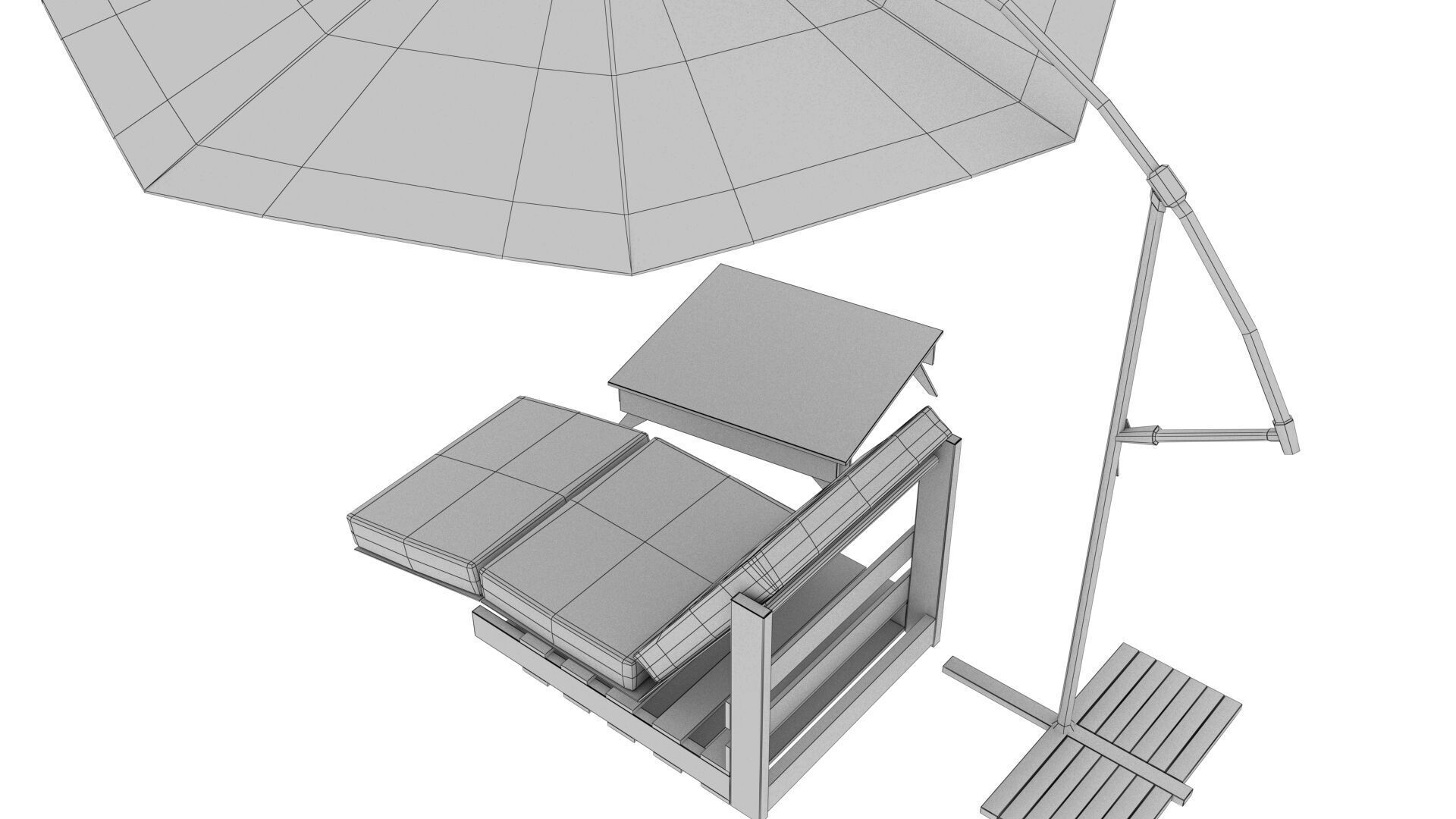 OUTDOOR FURNITURE 38 Low-poly 3D model_8