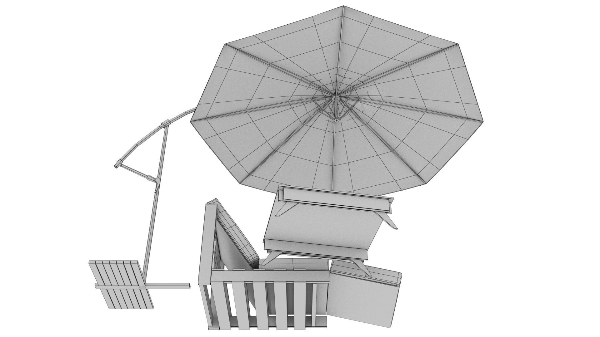 OUTDOOR FURNITURE 38 Low-poly 3D model_9
