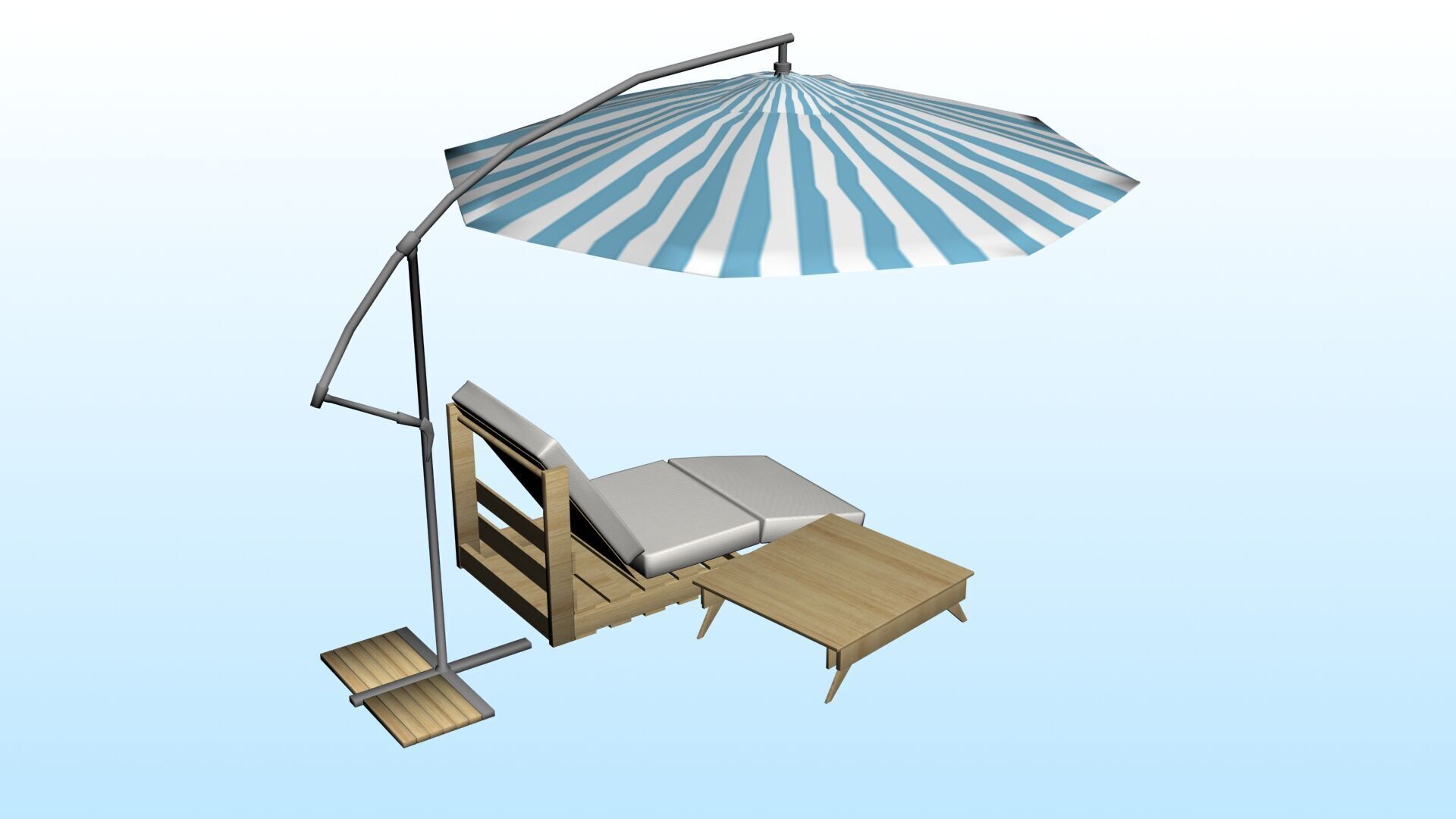 OUTDOOR FURNITURE 38 Low-poly 3D model_4