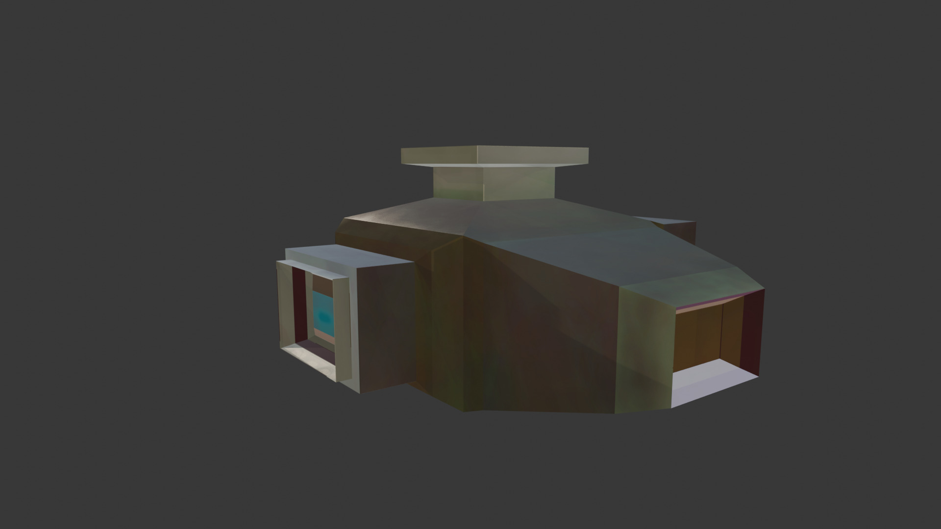 space hause Free low-poly 3D model_2