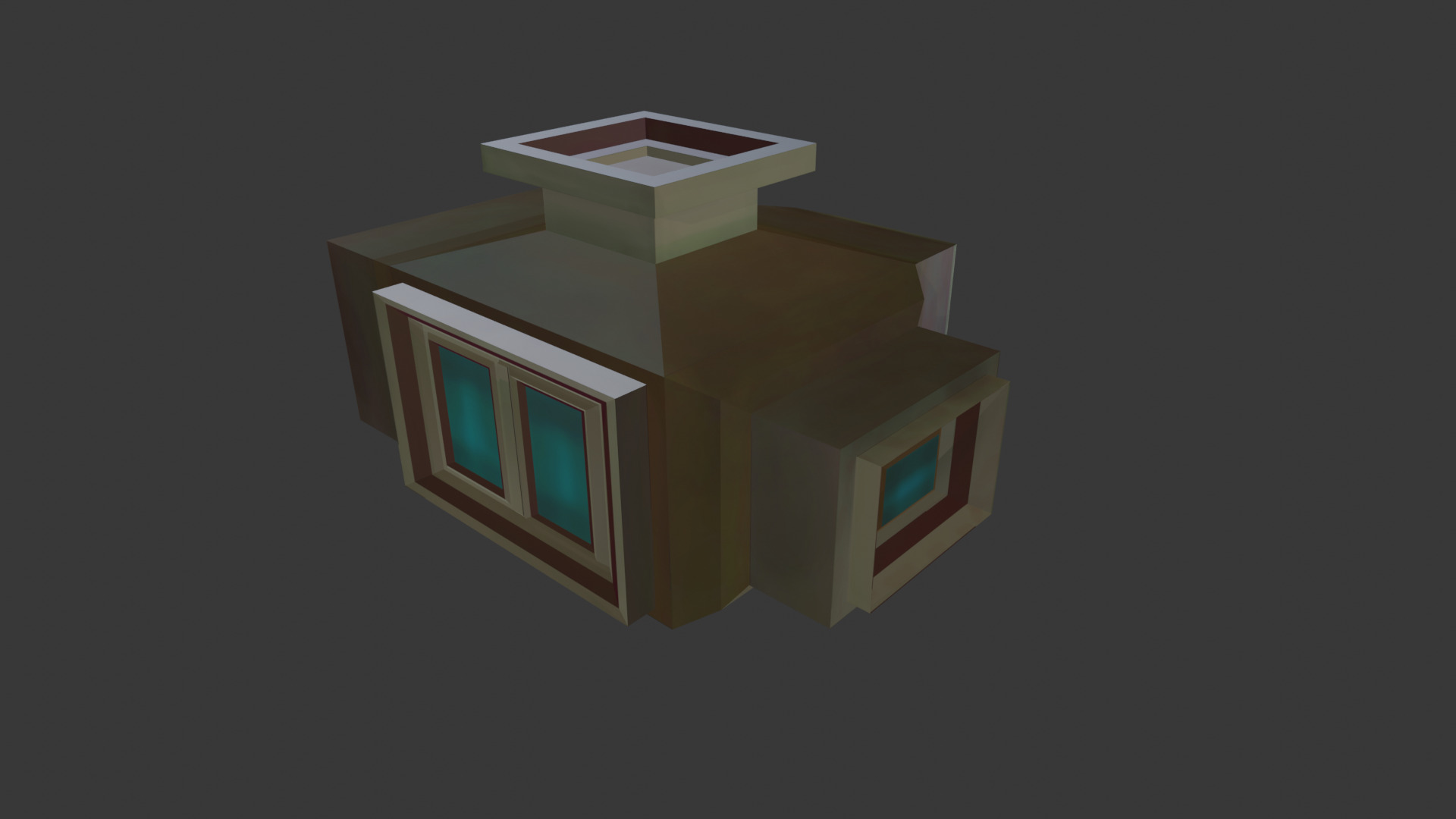 space hause Free low-poly 3D model_1