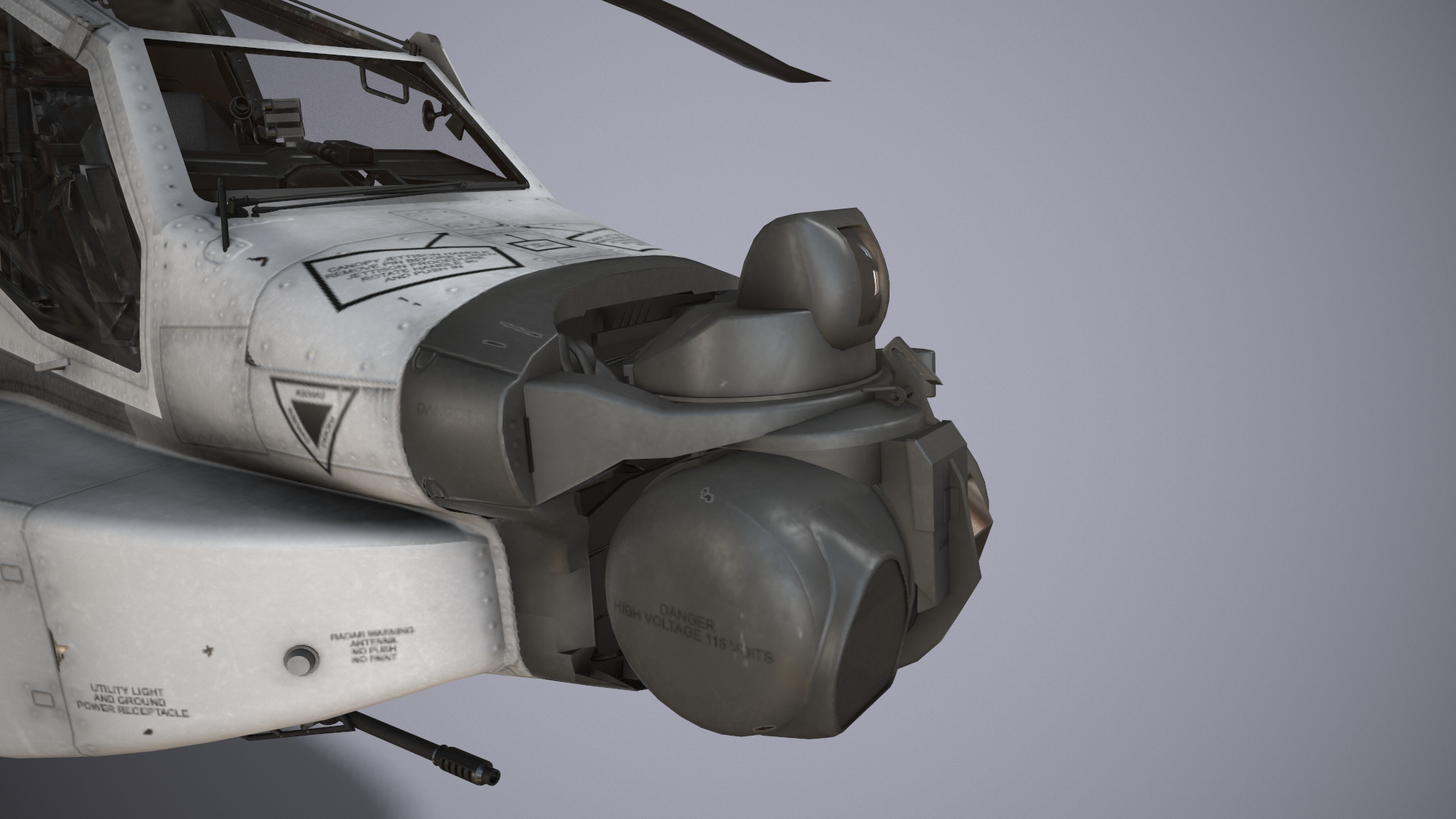 Helicopter Apache AH-64D Blank Livery Low-poly 3D model_10