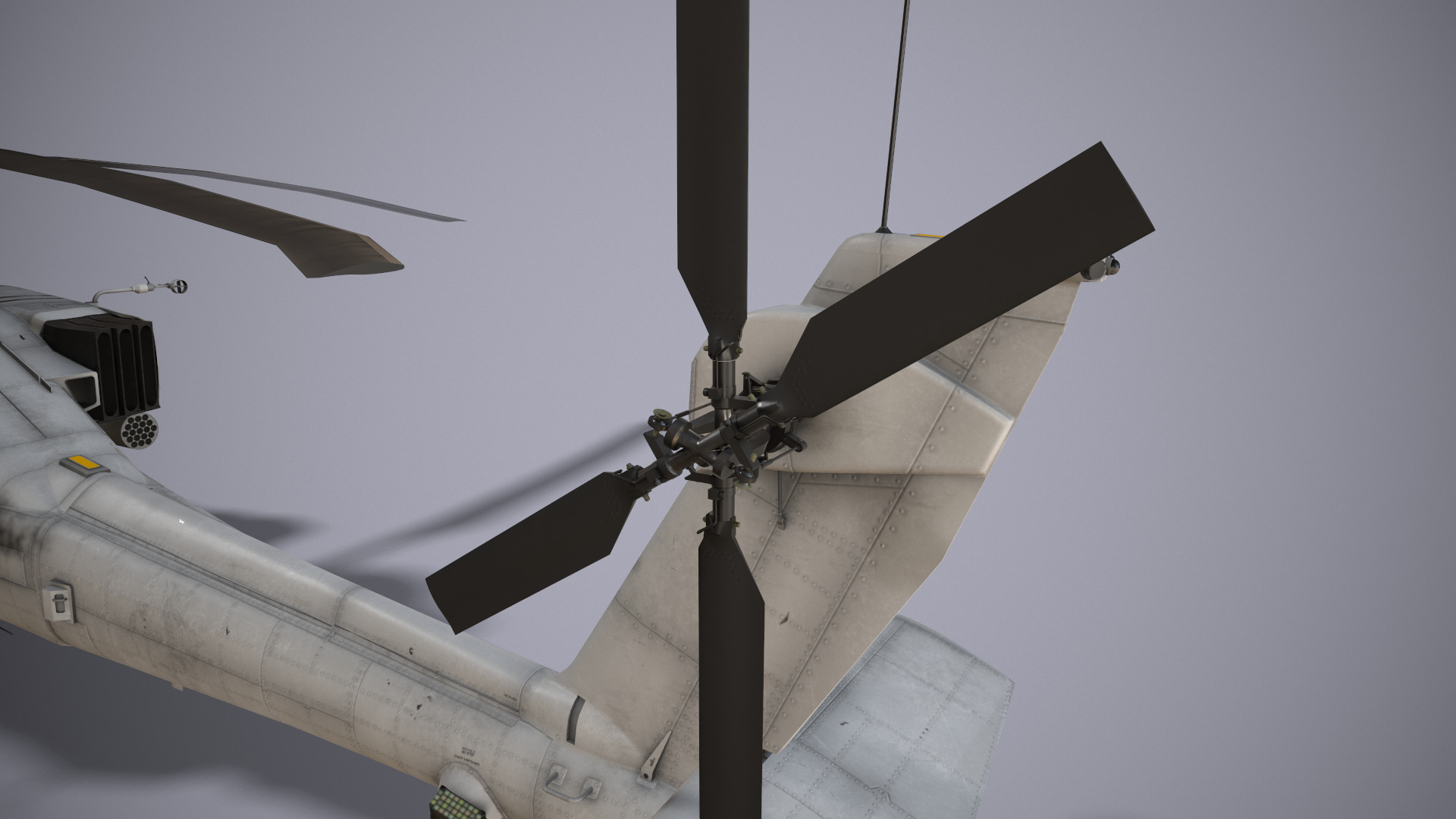 Helicopter Apache AH-64D Blank Livery Low-poly 3D model_11