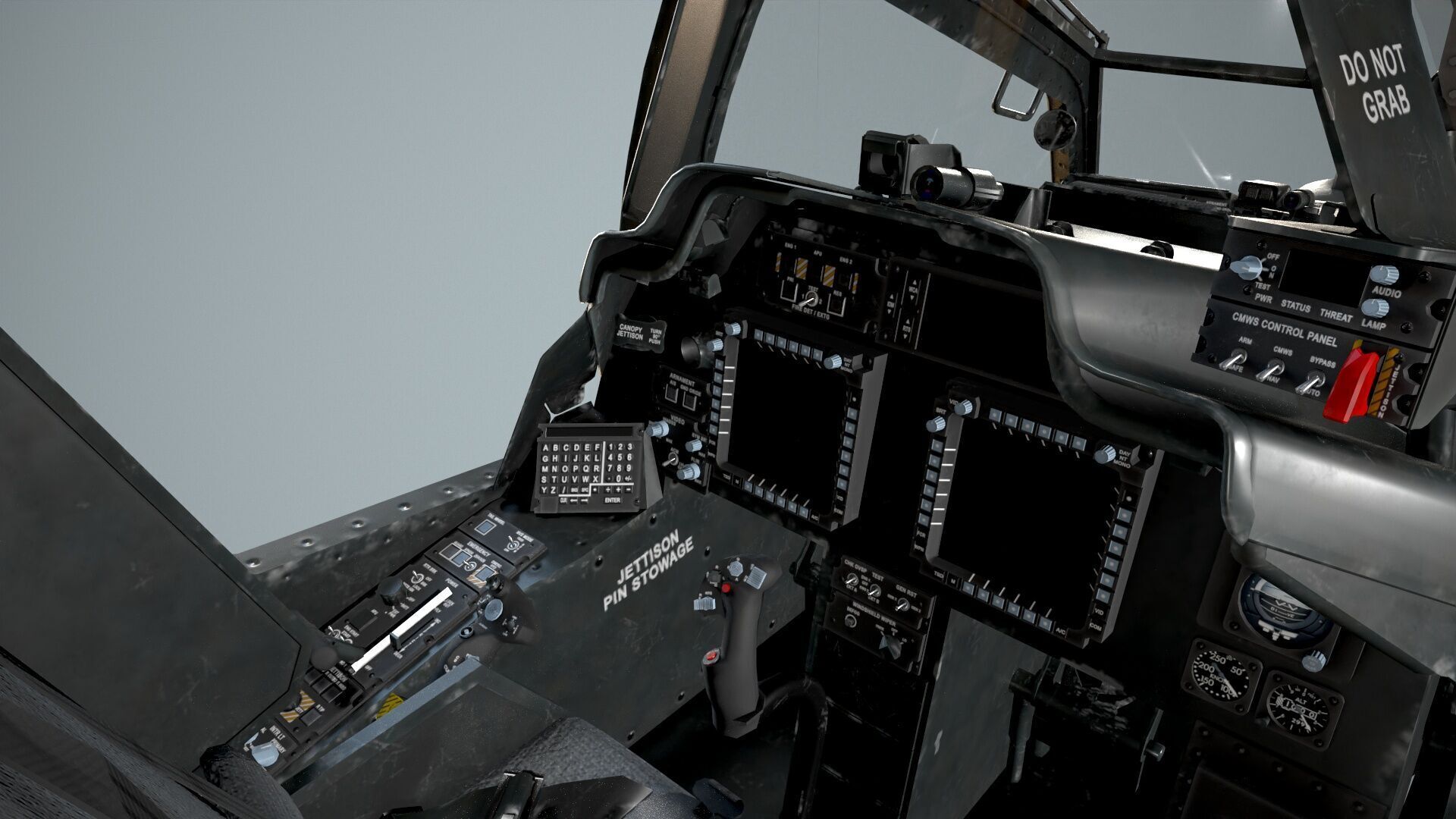 Helicopter Apache AH-64D Blank Livery Low-poly 3D model_13