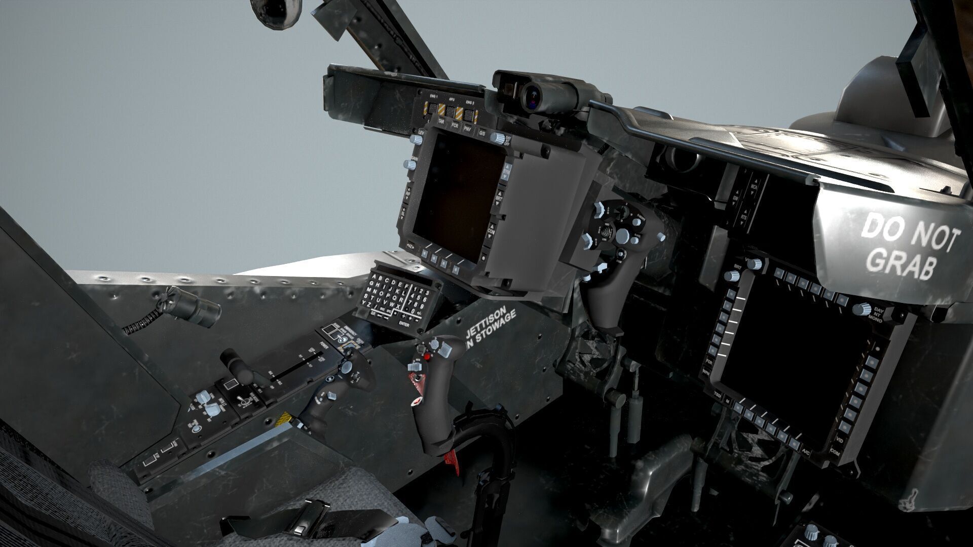 Helicopter Apache AH-64D Blank Livery Low-poly 3D model_12