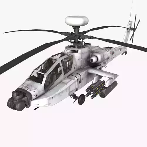 Helicopter Apache AH-64D Blank Livery Low-poly 3D model