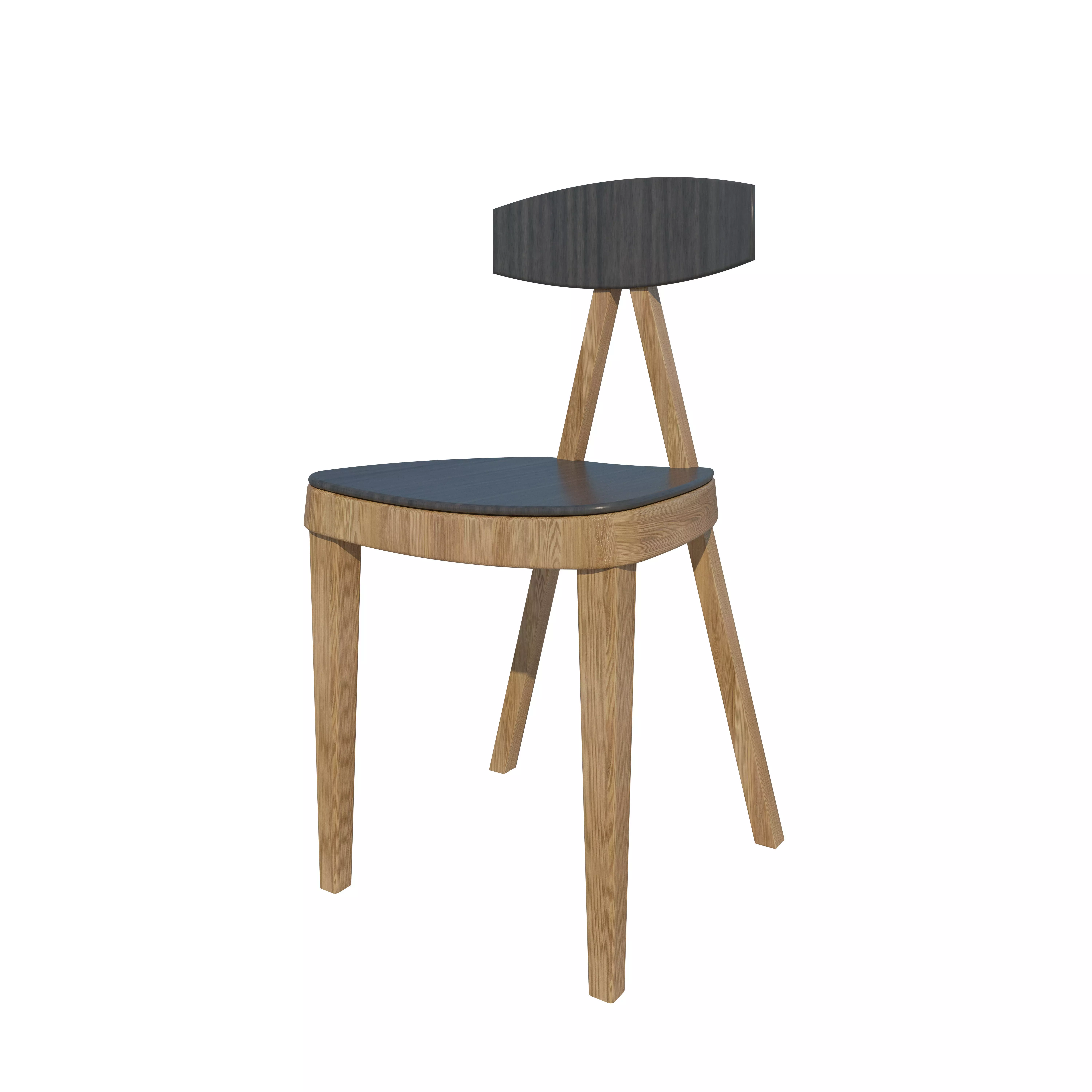 Minimalist chair  Low-poly 3D model_0