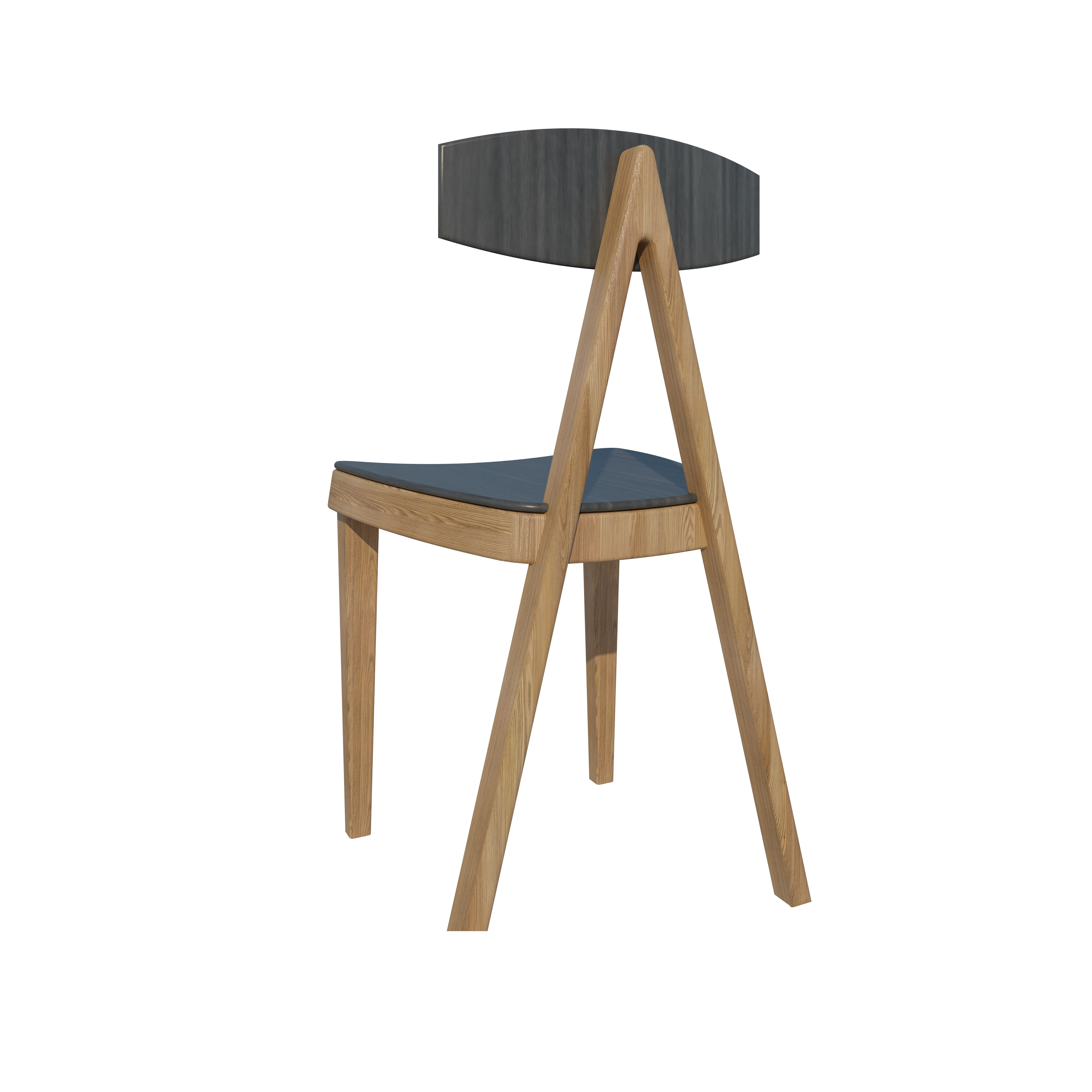 Minimalist chair  Low-poly 3D model_1