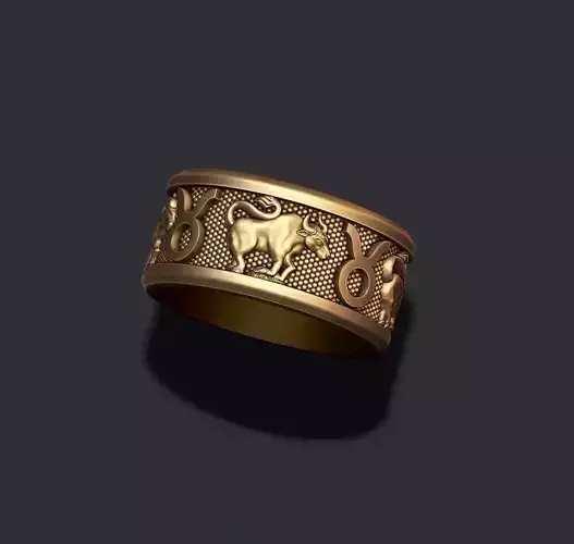 zodiac Taurus Bull lite ring