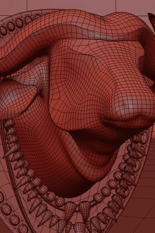 Z Buffalo Head Low-poly 3D model_5